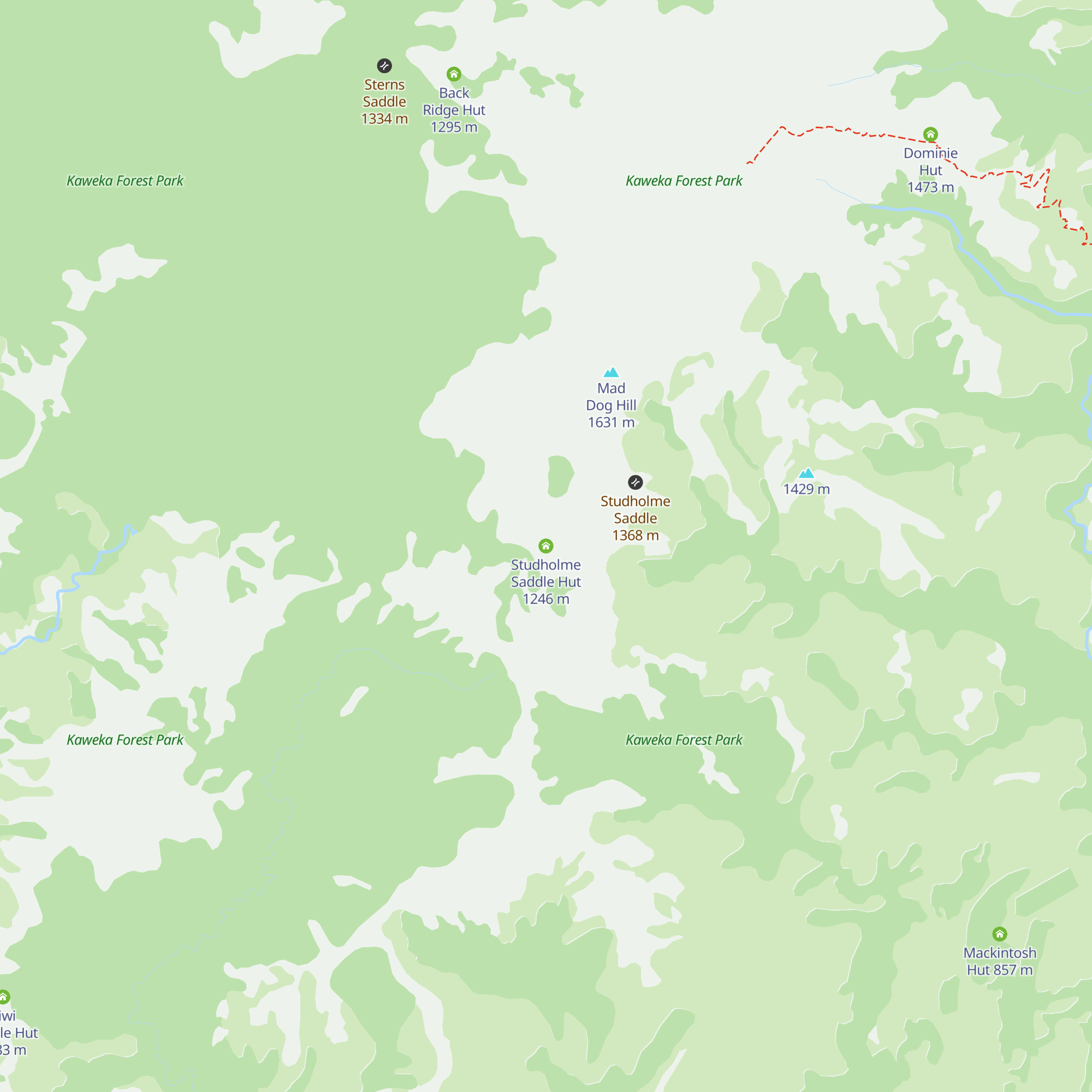 Studholme Saddle Hut map