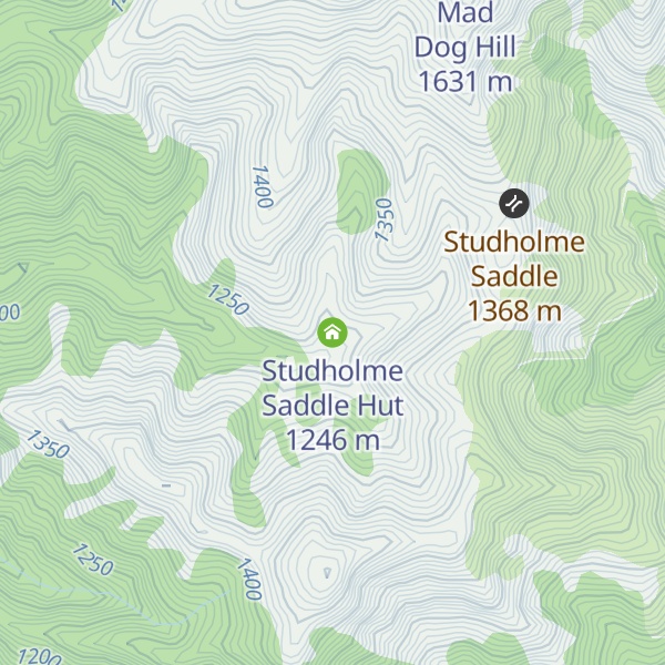 Map of Studholme Saddle Hut