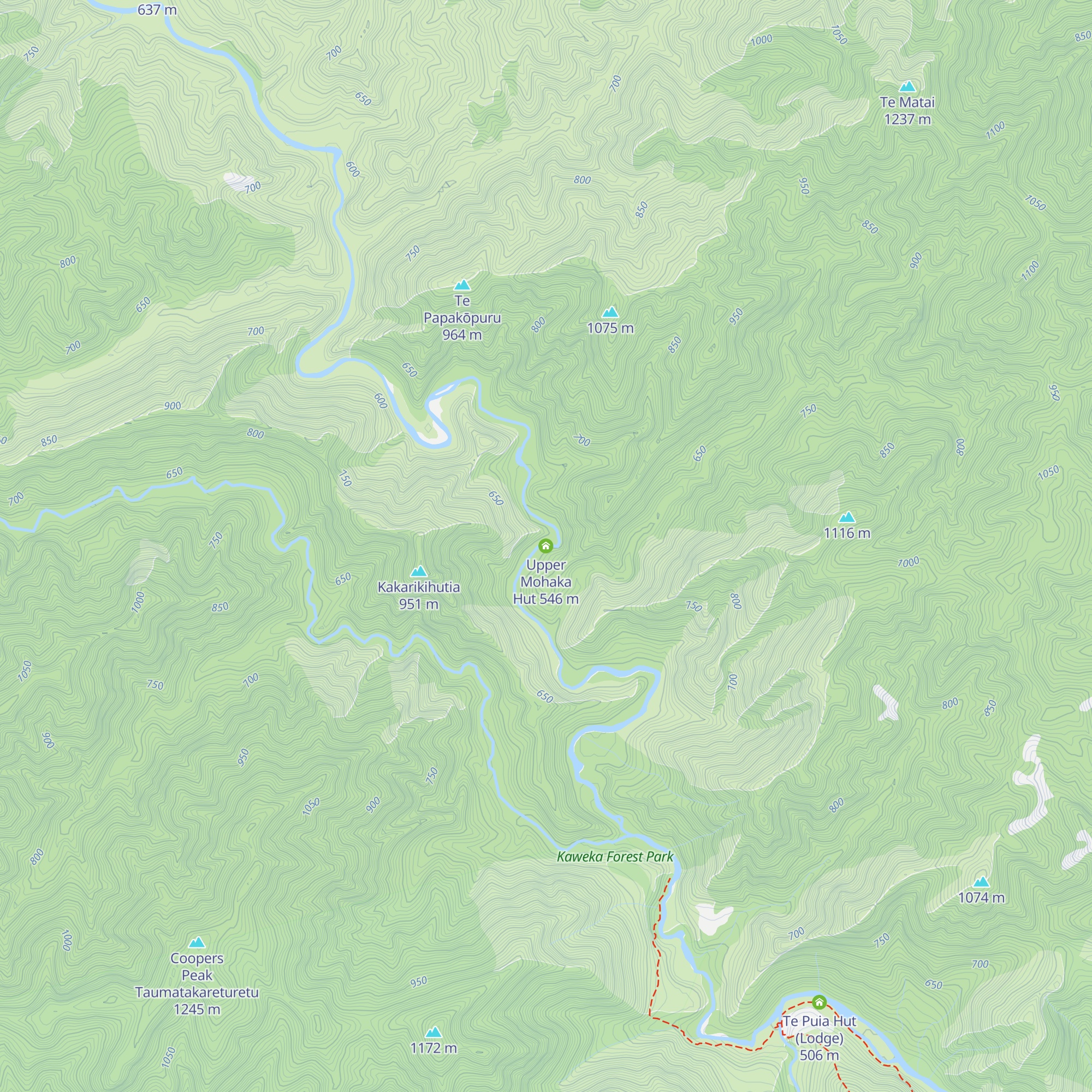 Upper Mohaka Hut map