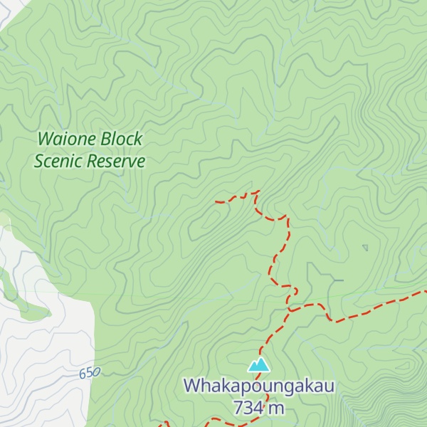 Map of Rangitoto Peak