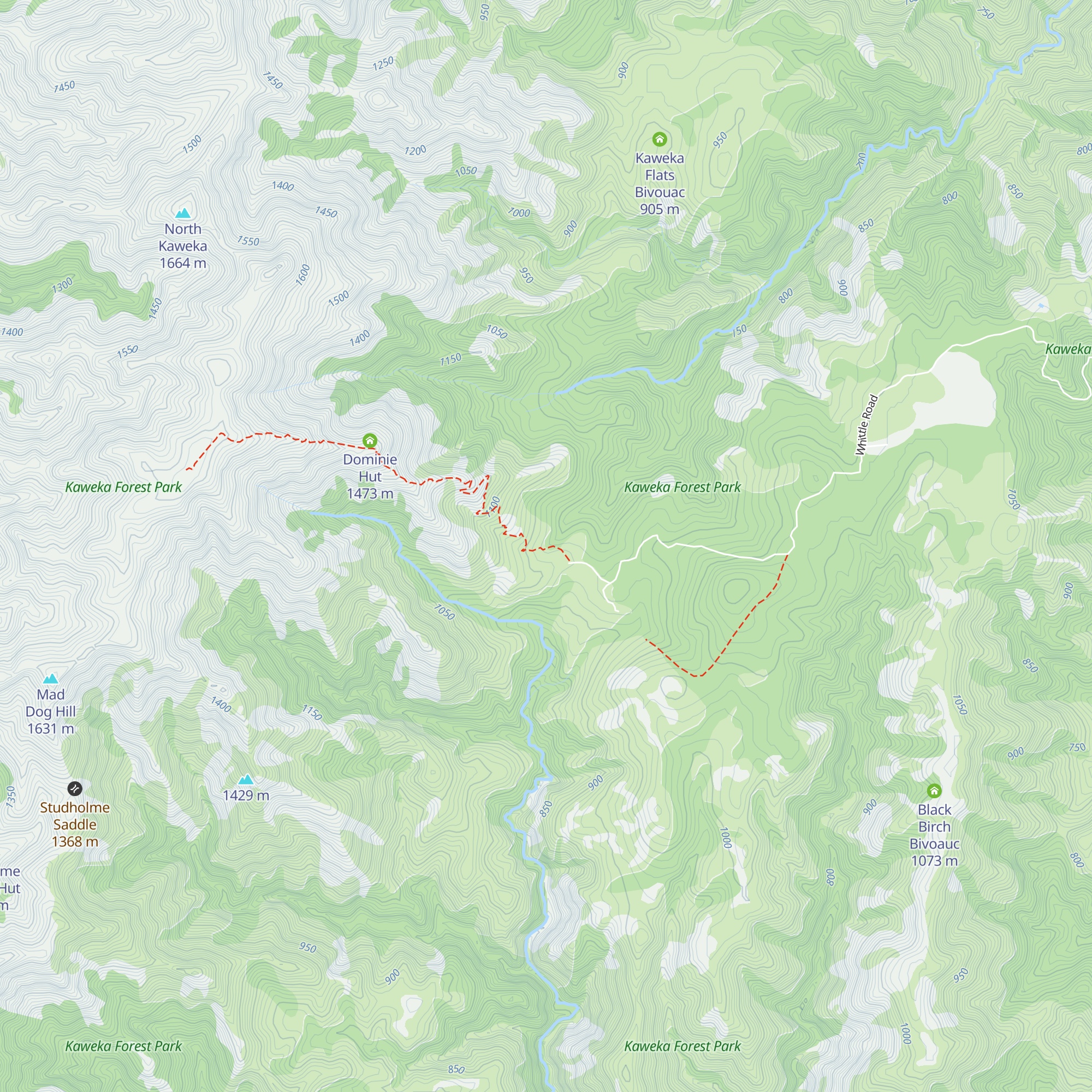 Makahu Saddle Hut map