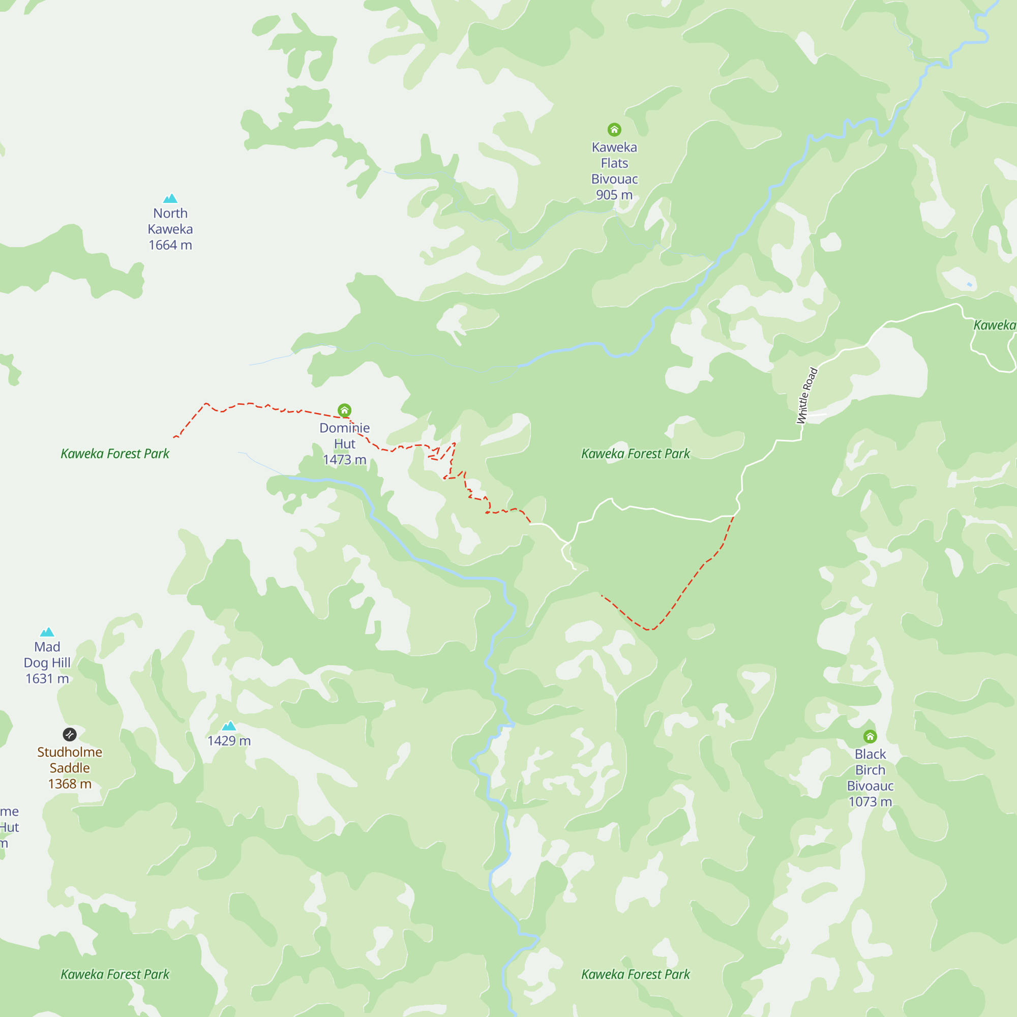 Makahu Saddle Hut map