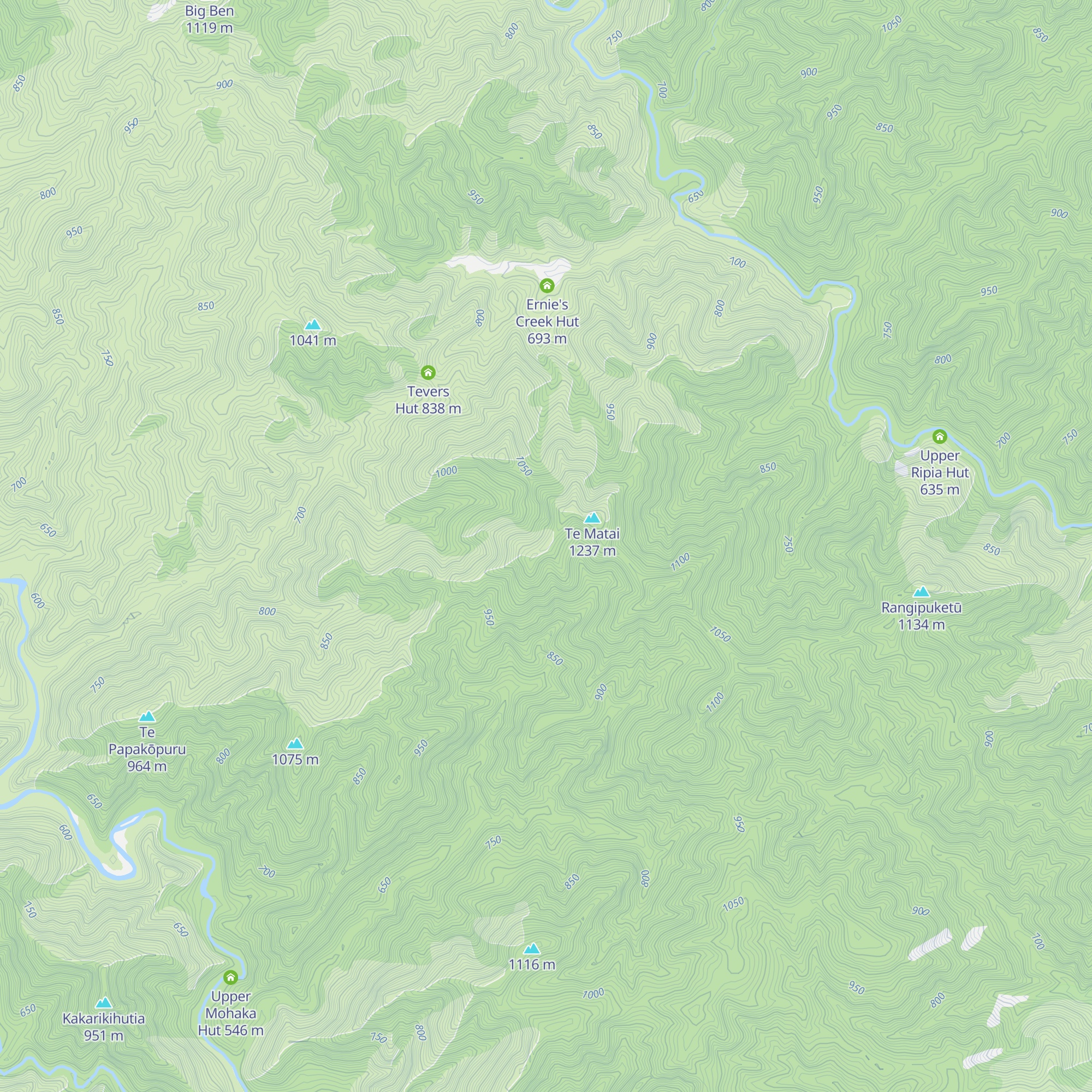 Te Matai Hut map