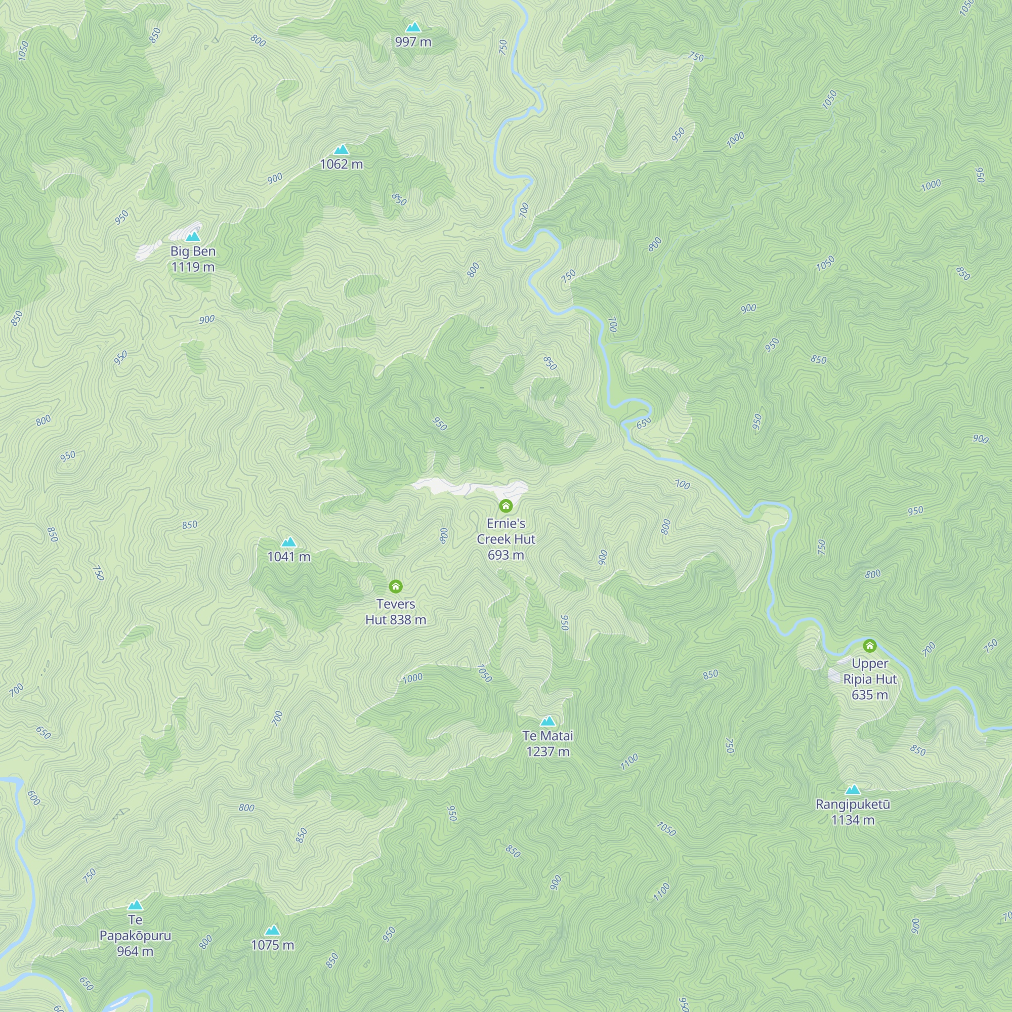Ernie's Creek Hut map