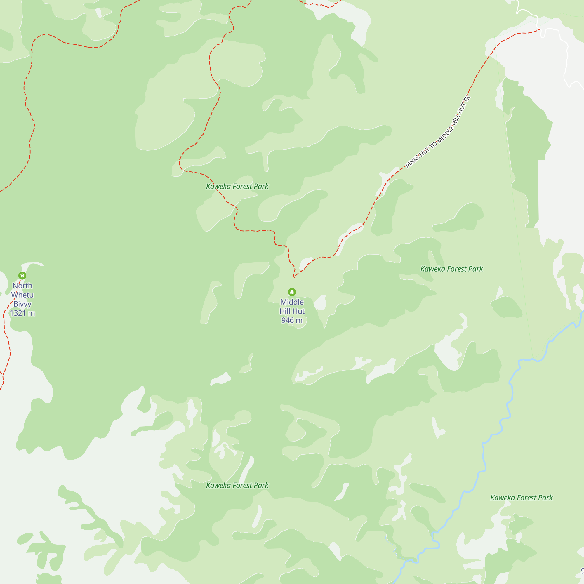 Middle Hill Hut map
