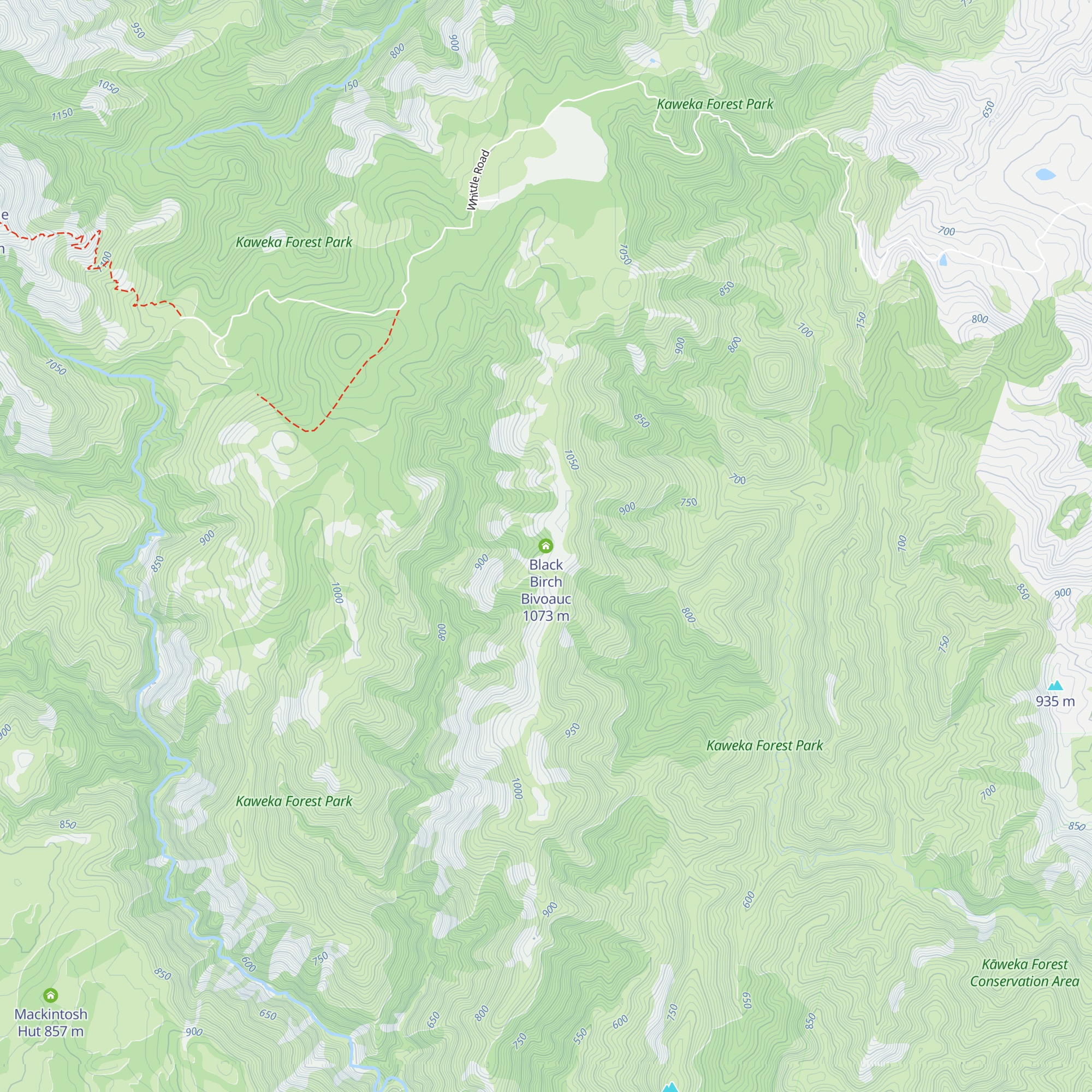 Black Birch Bivoauc map