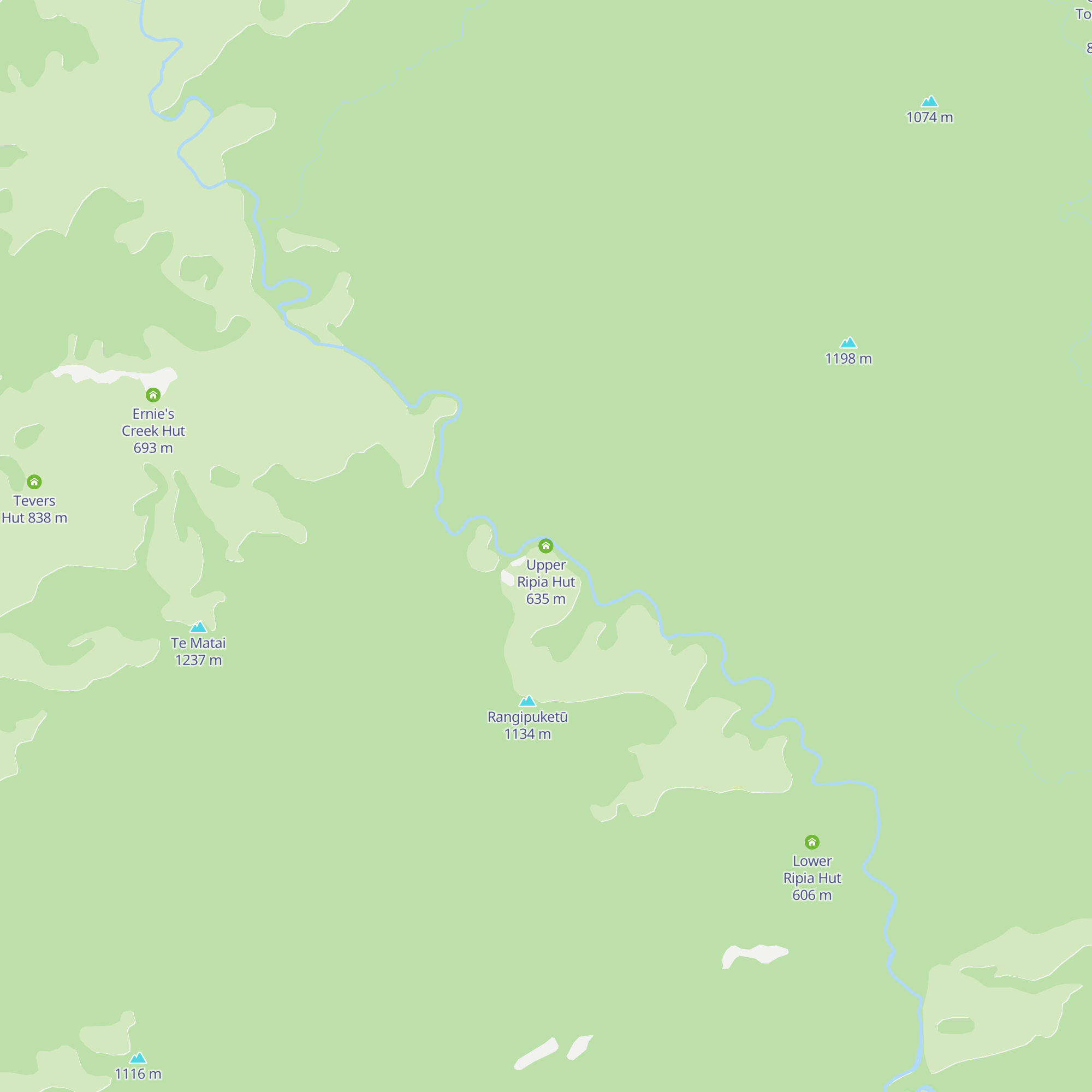 Upper Ripia Hut map