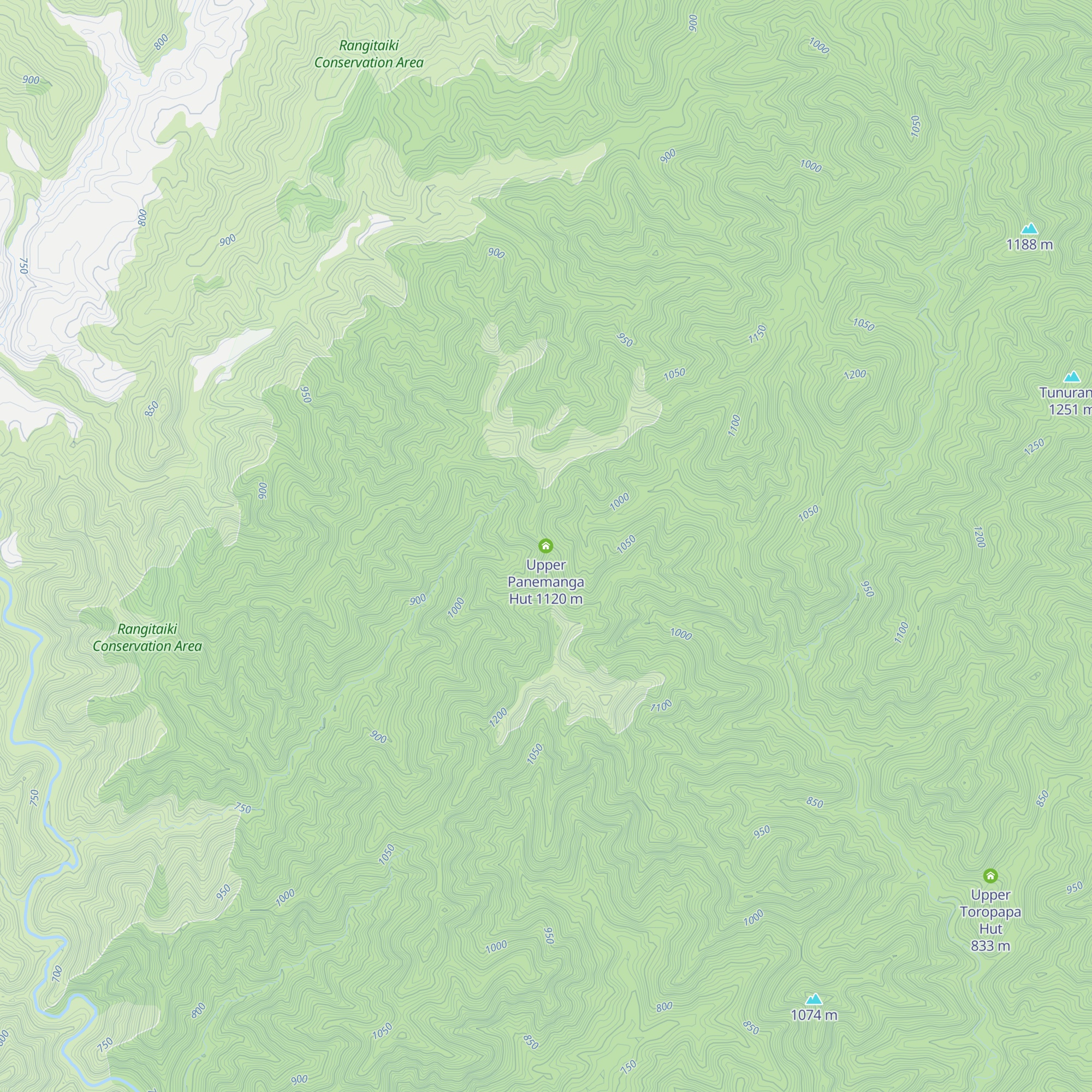 Upper Panemanga Hut map