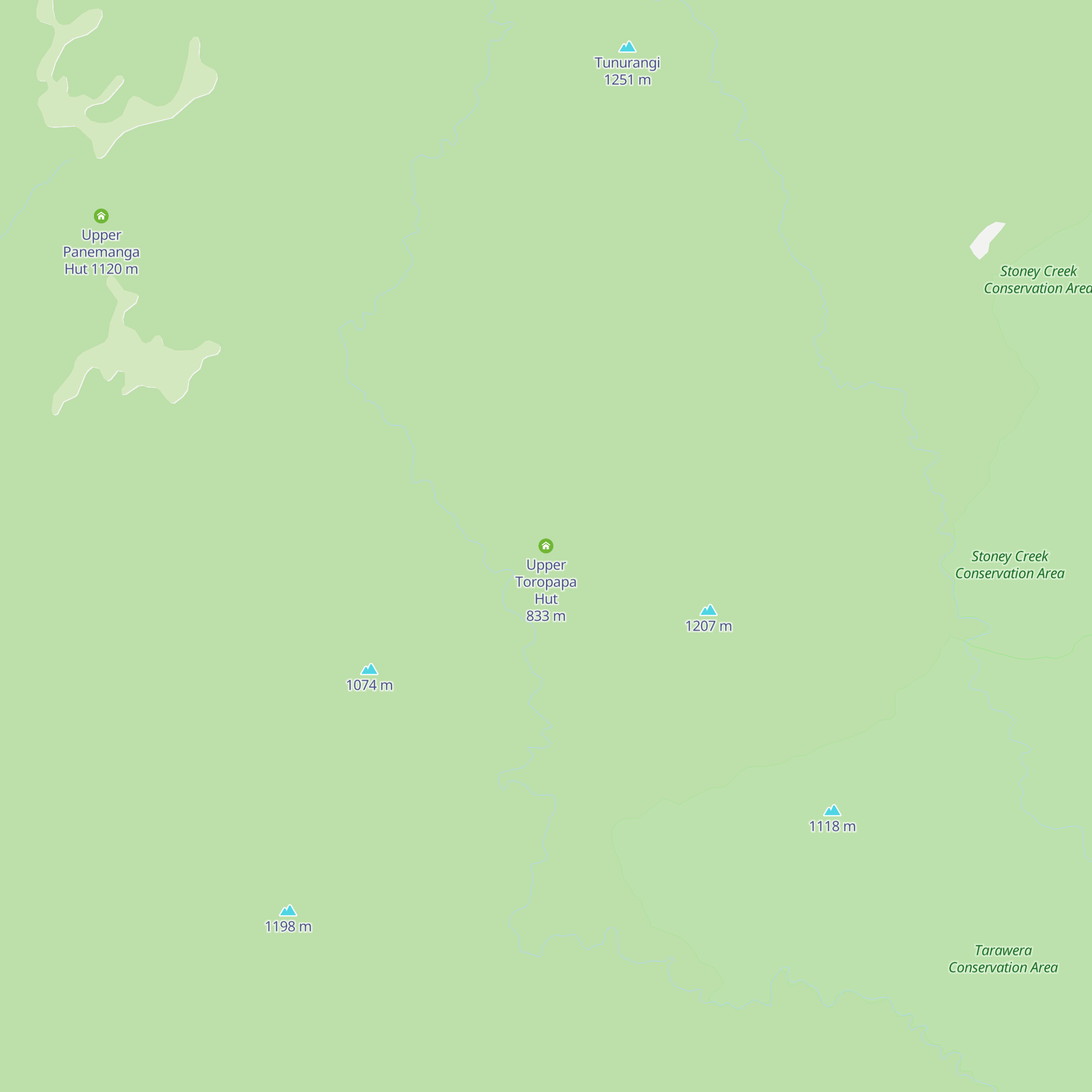 Upper Toropapa Hut map