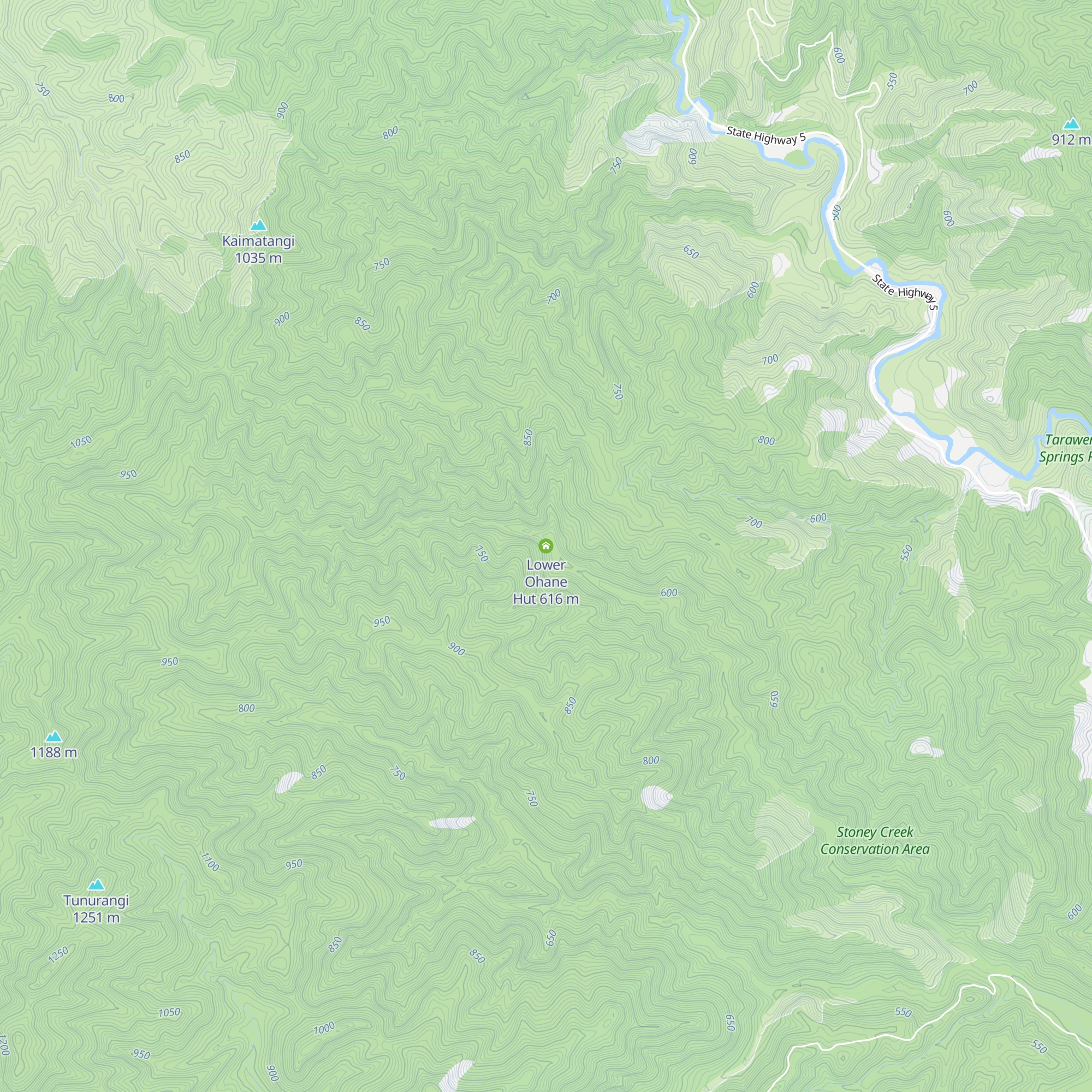 Lower Ohane Hut map