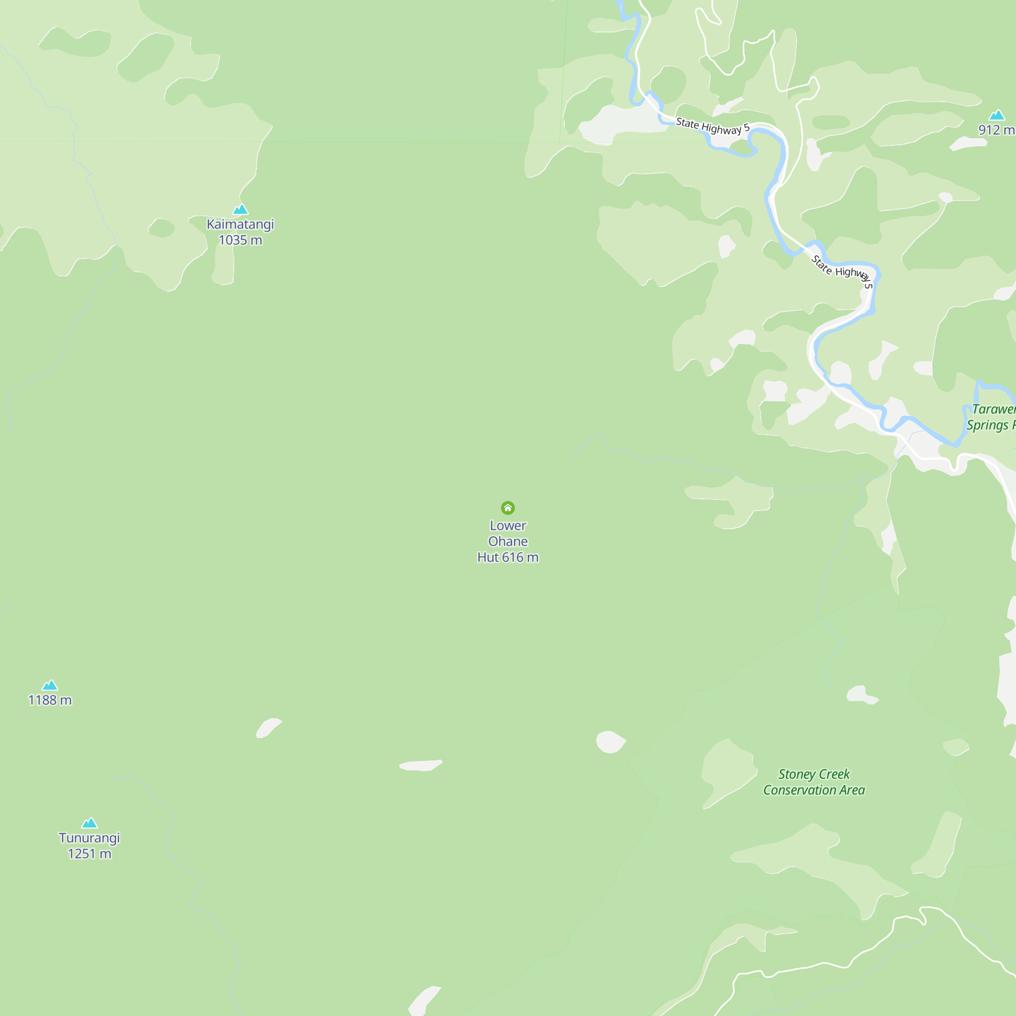 Lower Ohane Hut map