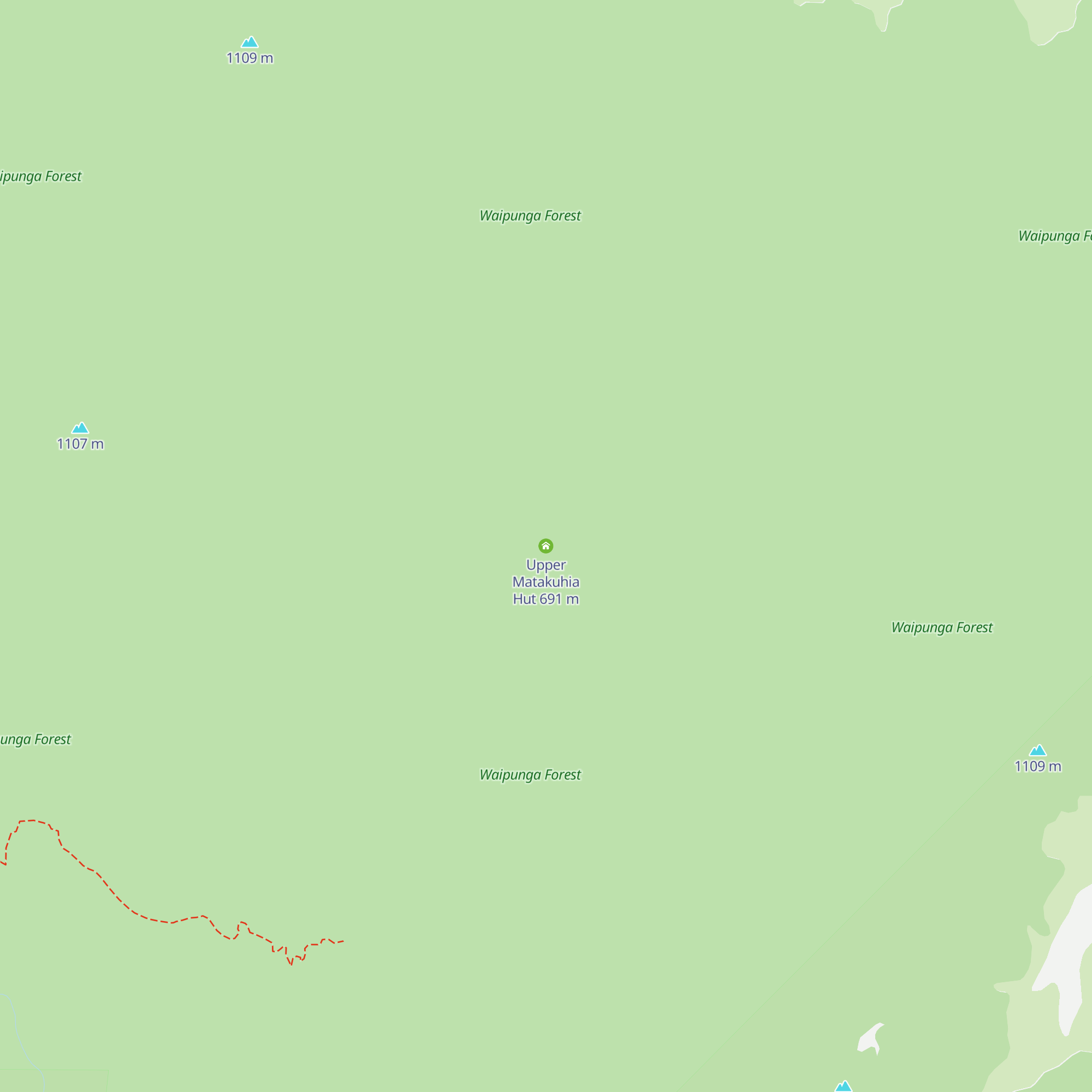 Upper Matakuhia Hut map