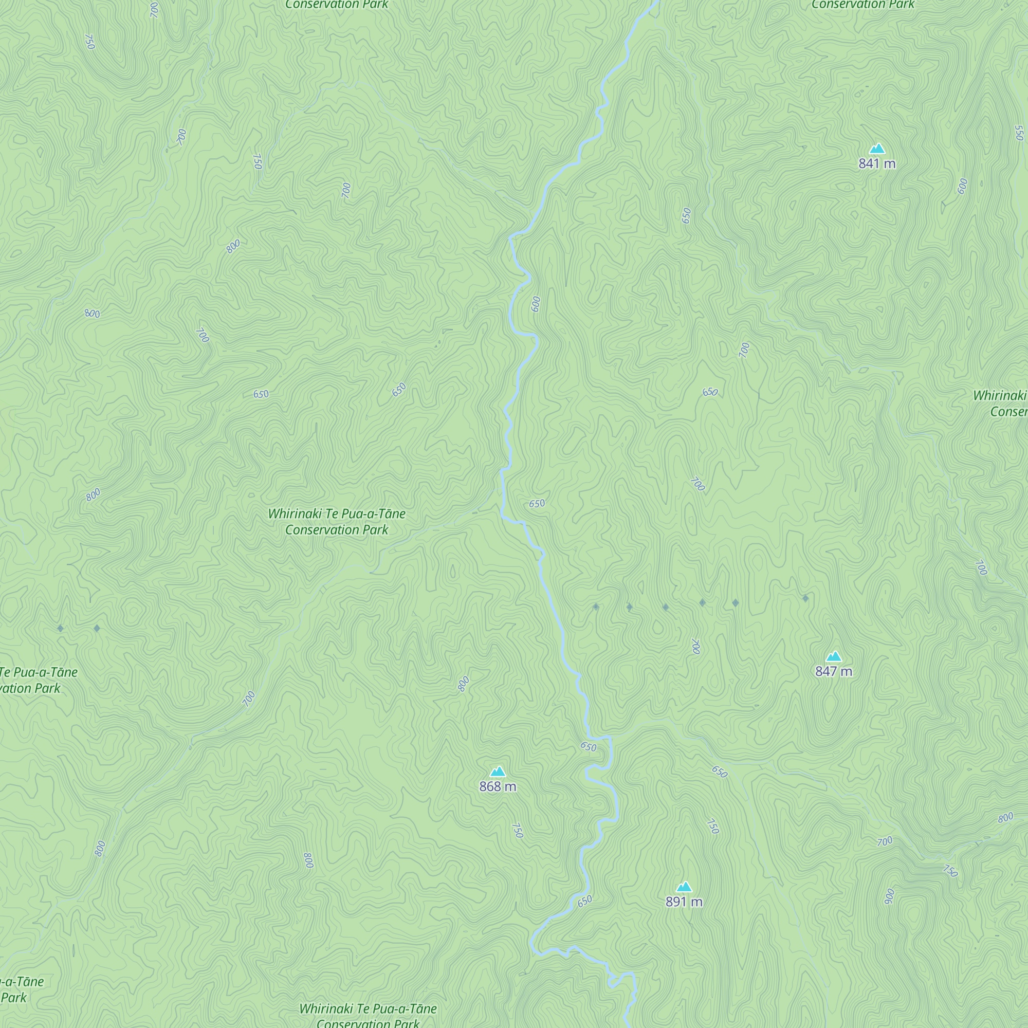 Central Whirinaki Hut map