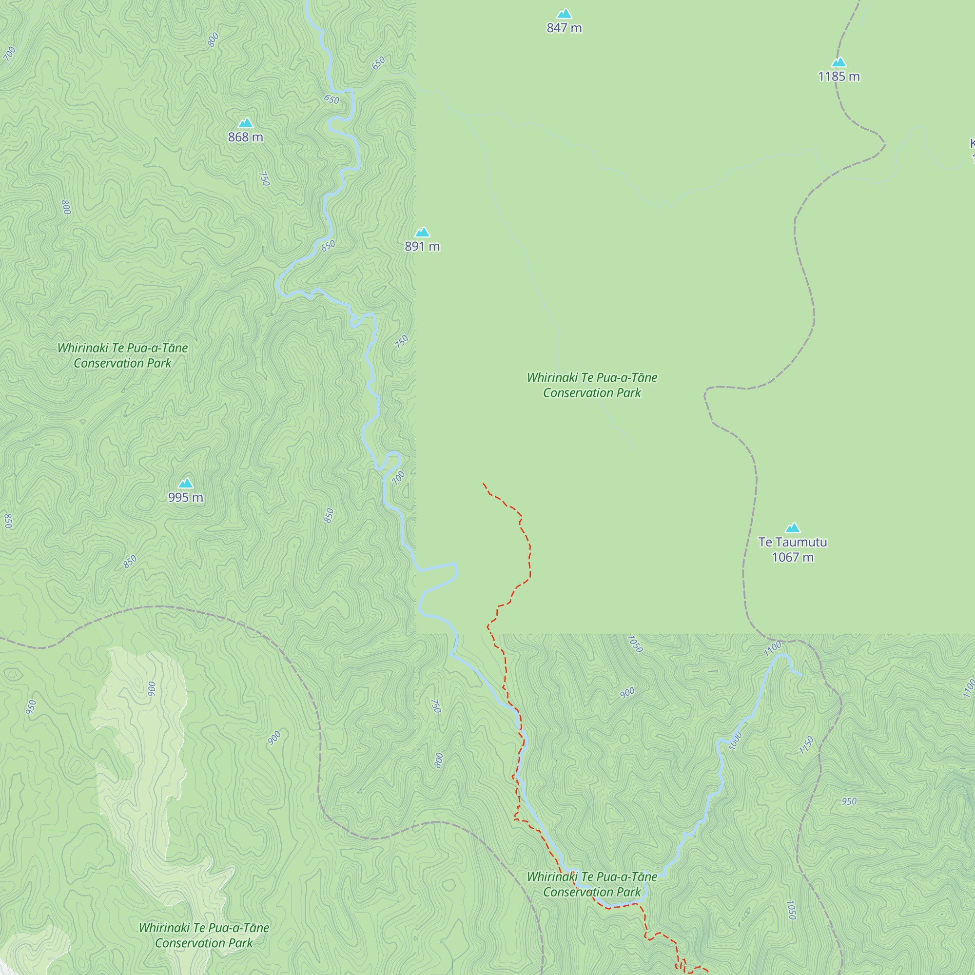 Upper Whirinaki Hut map