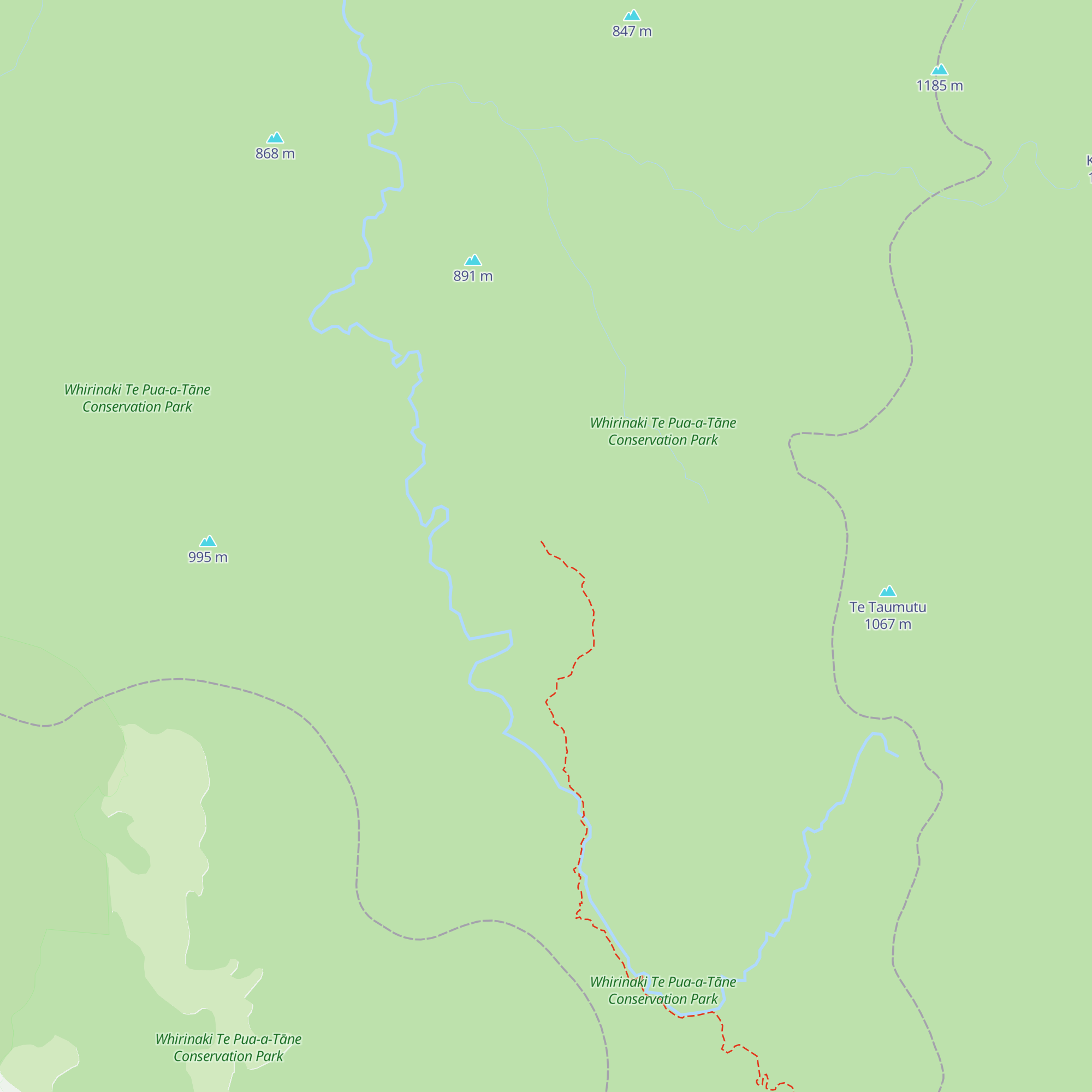 Upper Whirinaki Hut map