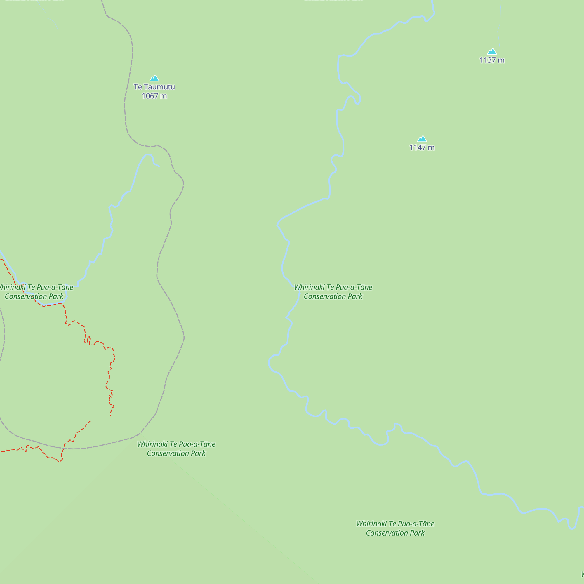 Upper Te Hoe Hut map