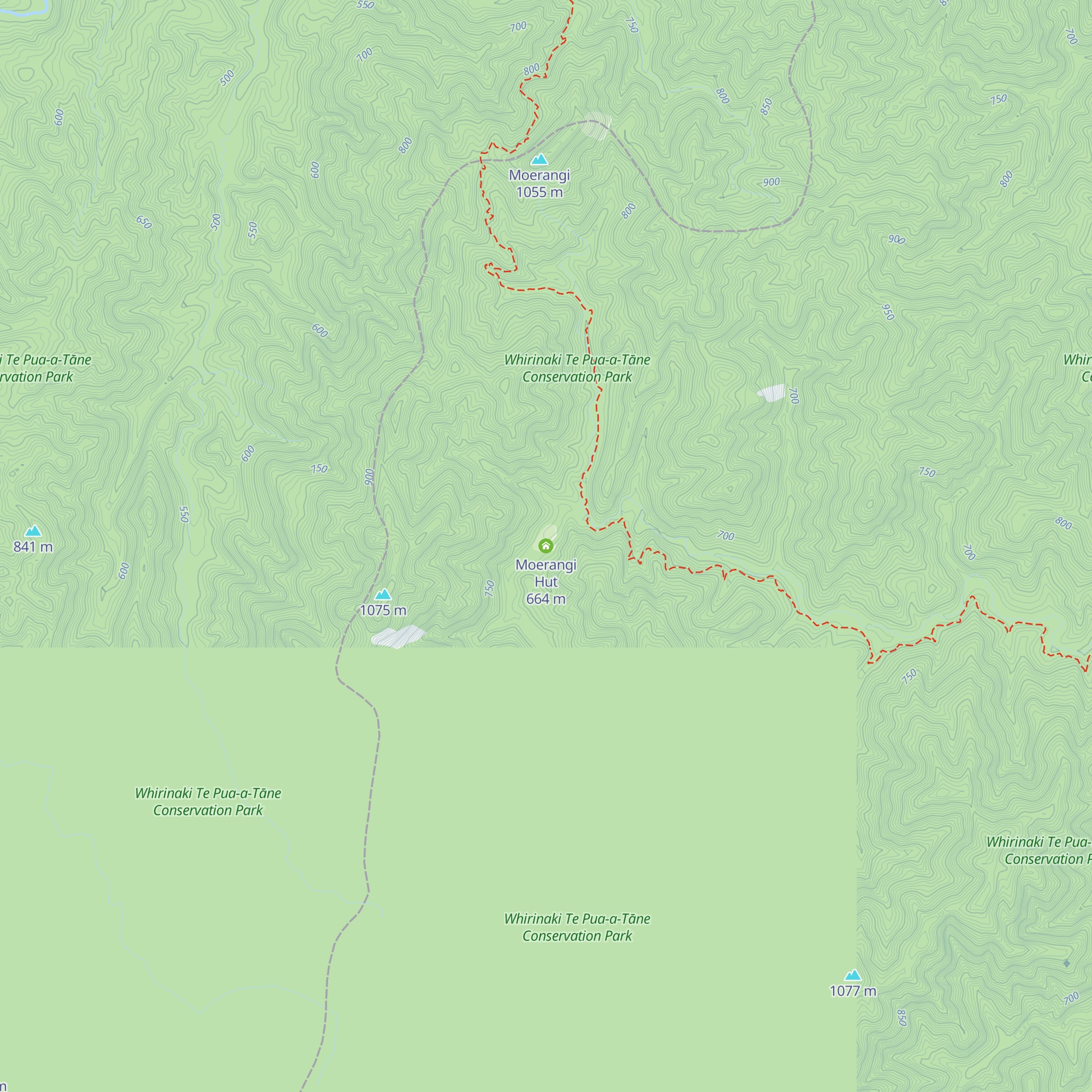 Moerangi Hut map
