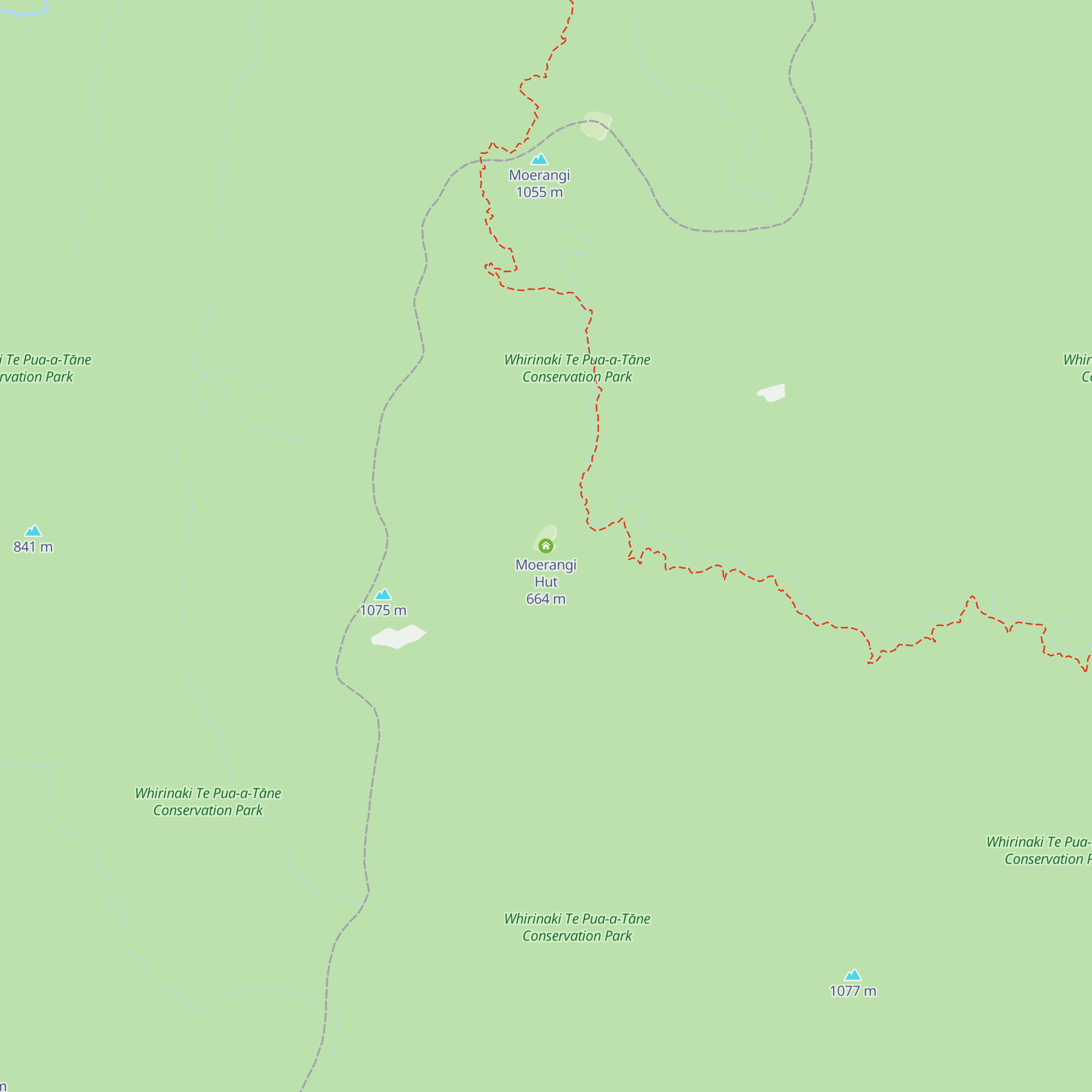 Moerangi Hut map