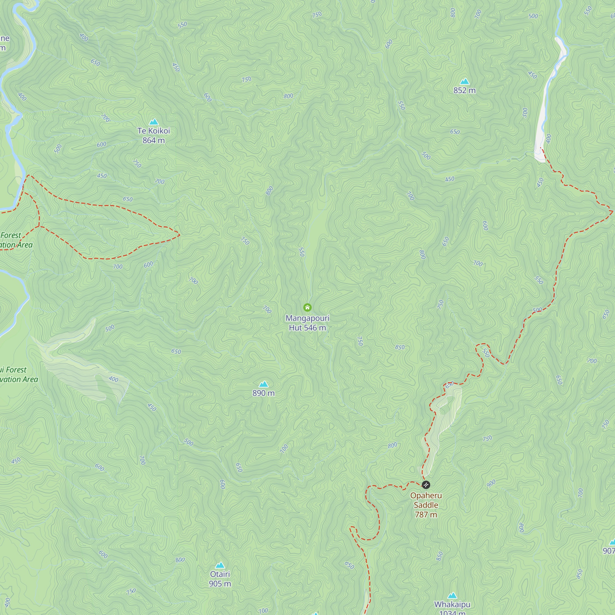 Mangapouri Hut map