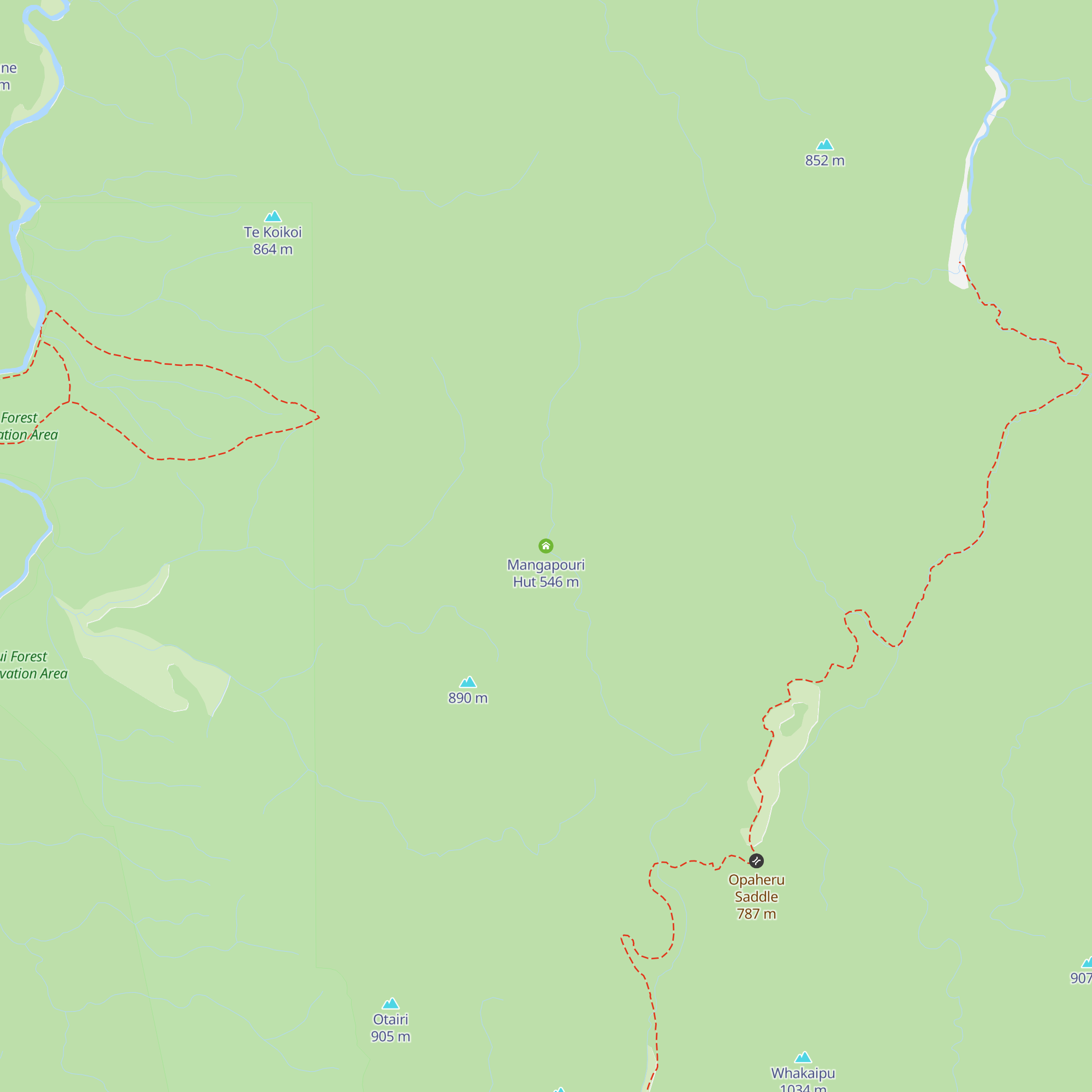 Mangapouri Hut map