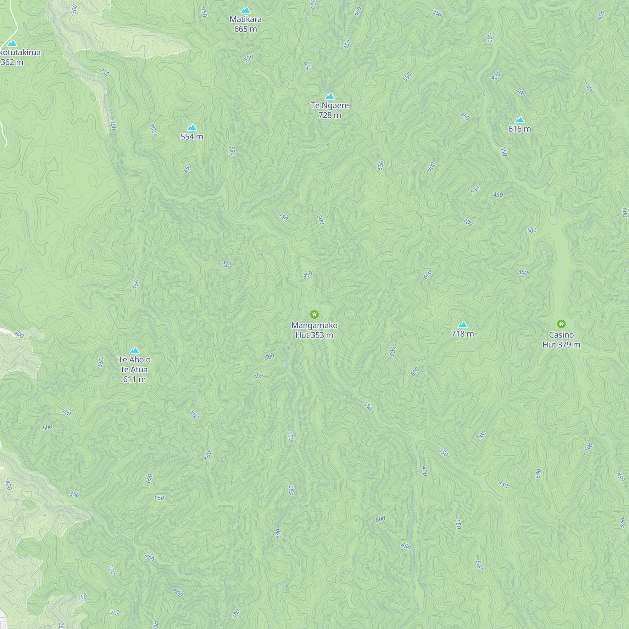 Mangamako Hut map
