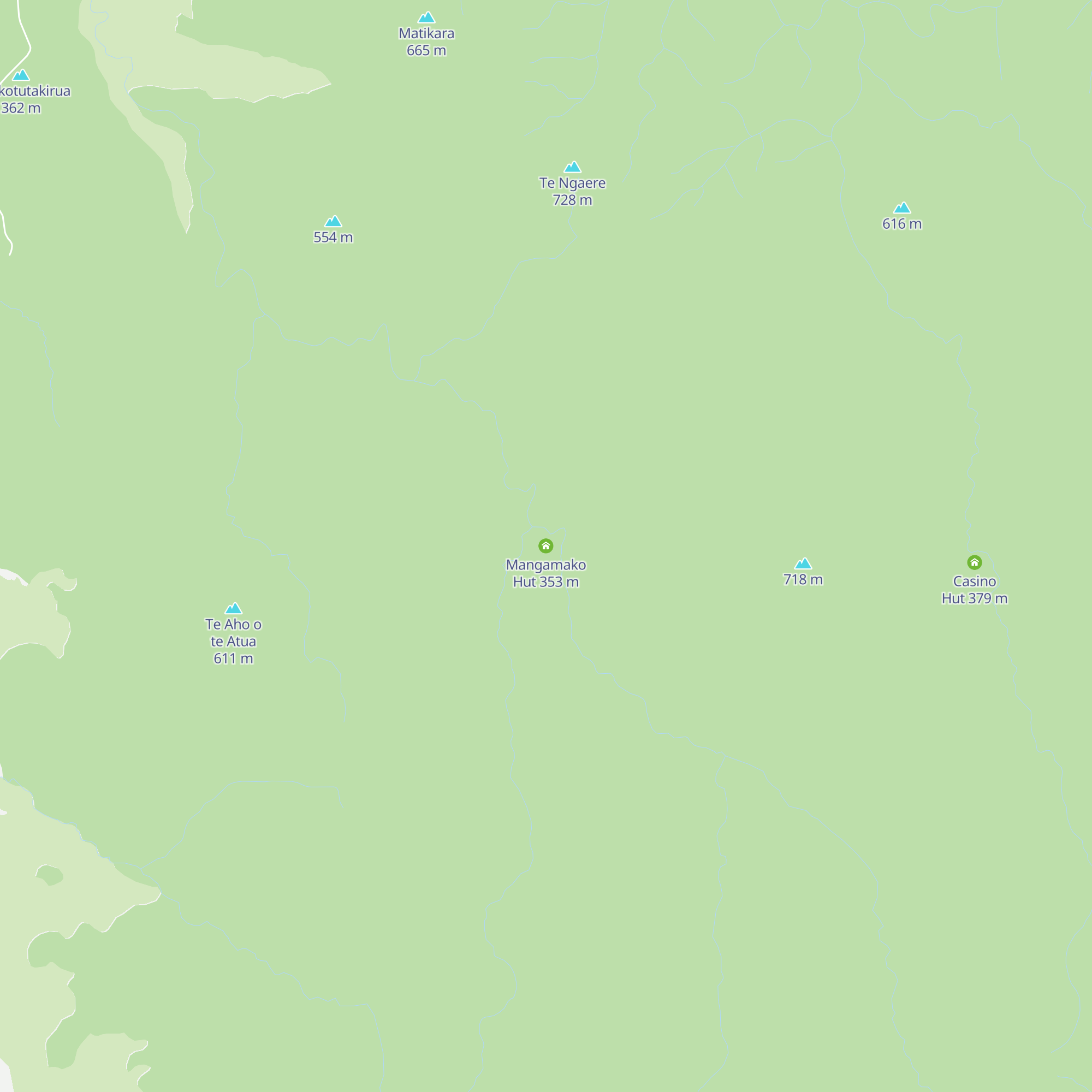 Mangamako Hut map