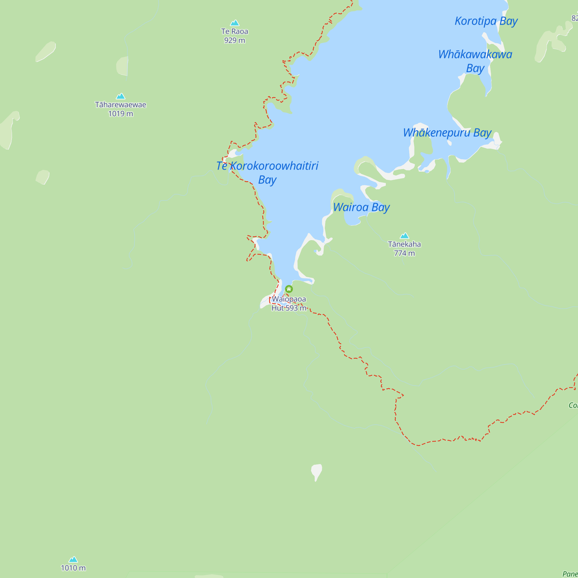 Waiopaoa Hut map
