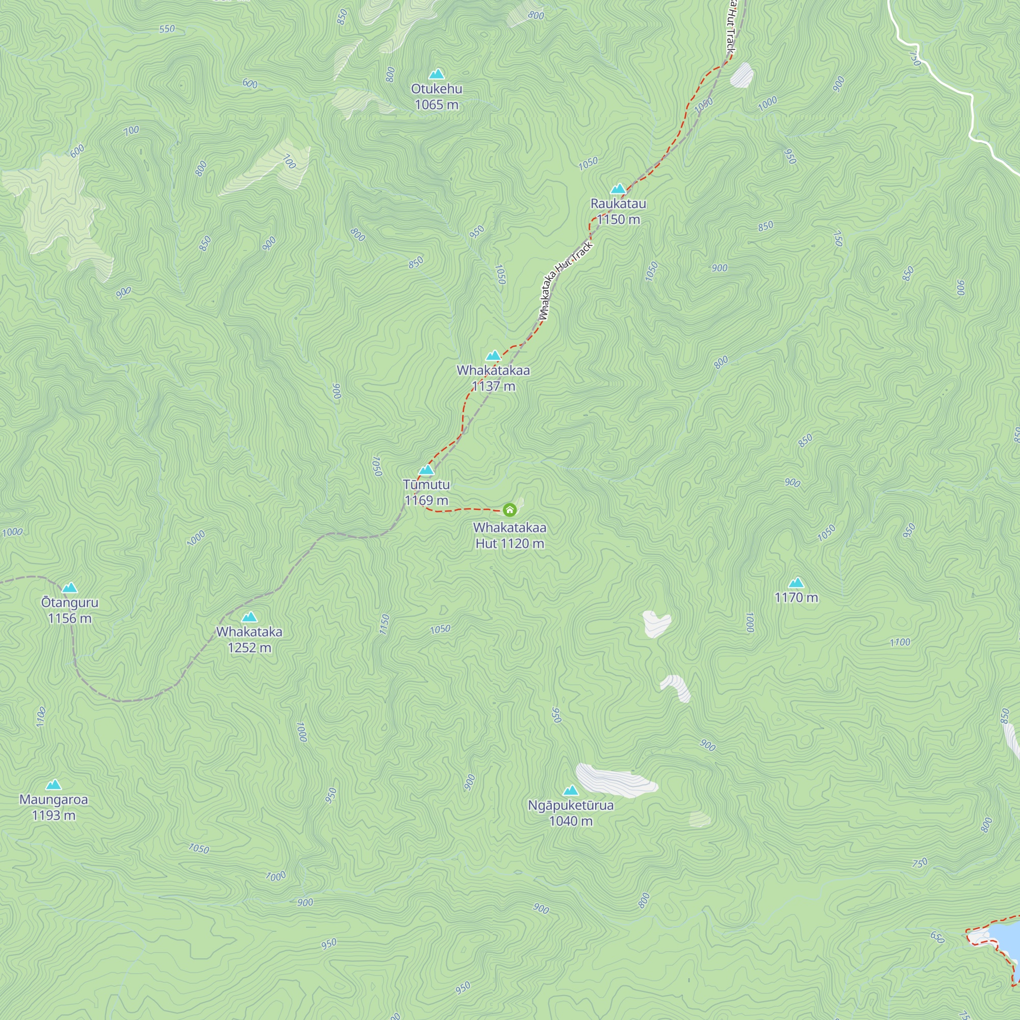 Whakatakaa Hut map