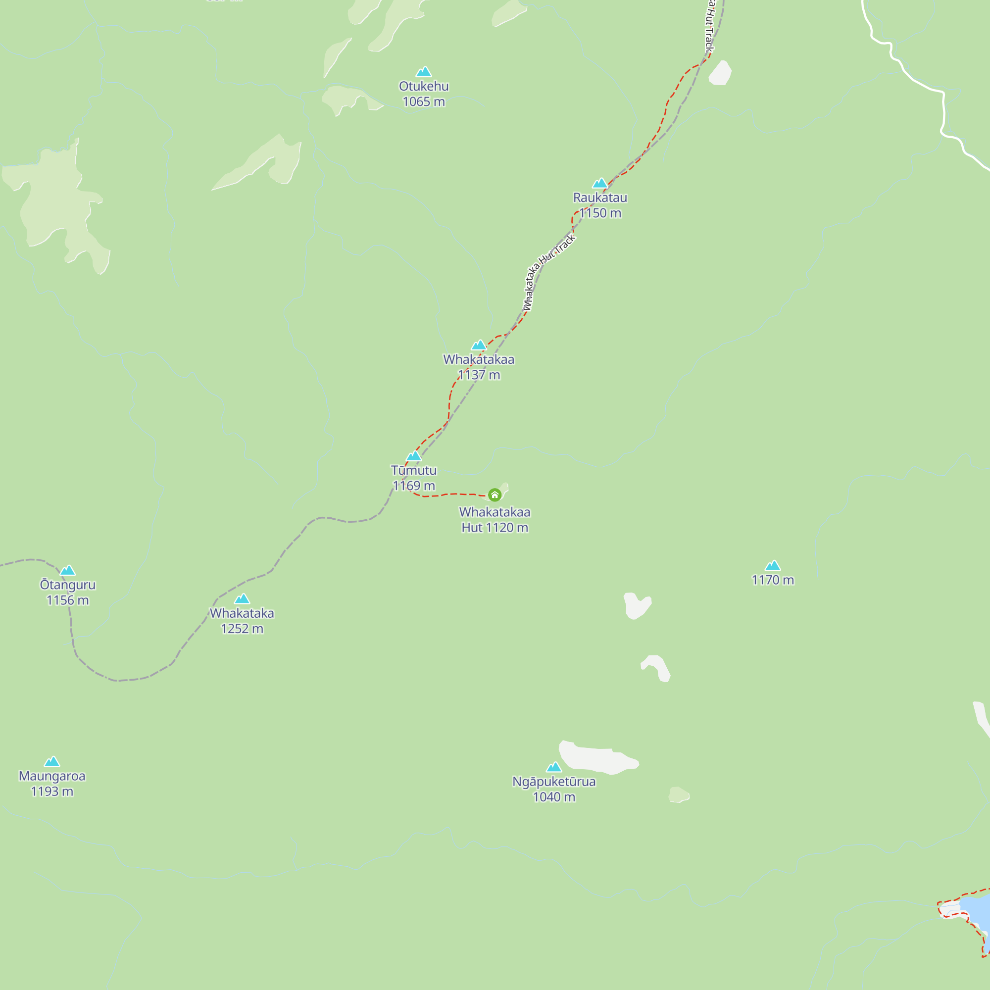 Whakatakaa Hut map