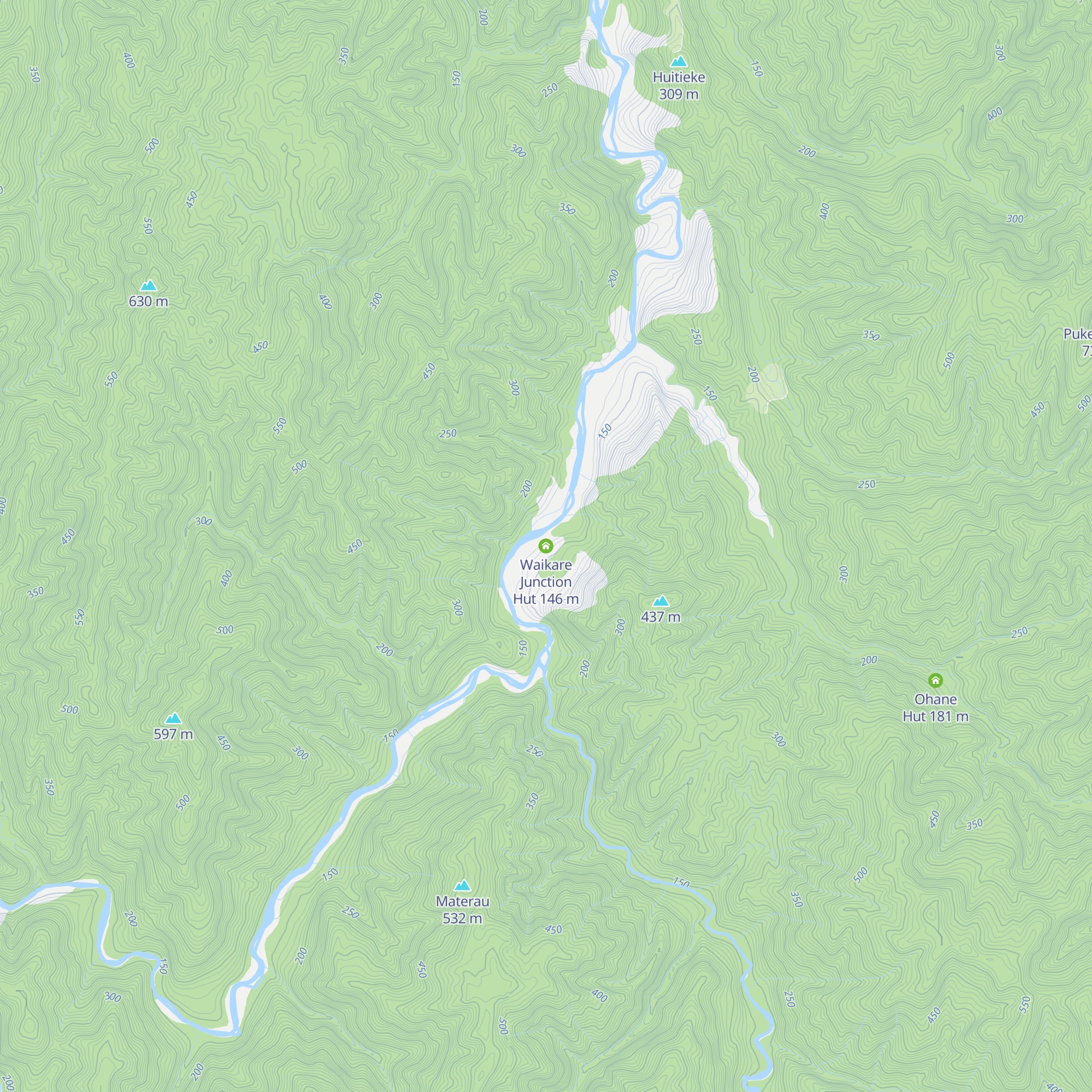 Waikare Junction Hut map