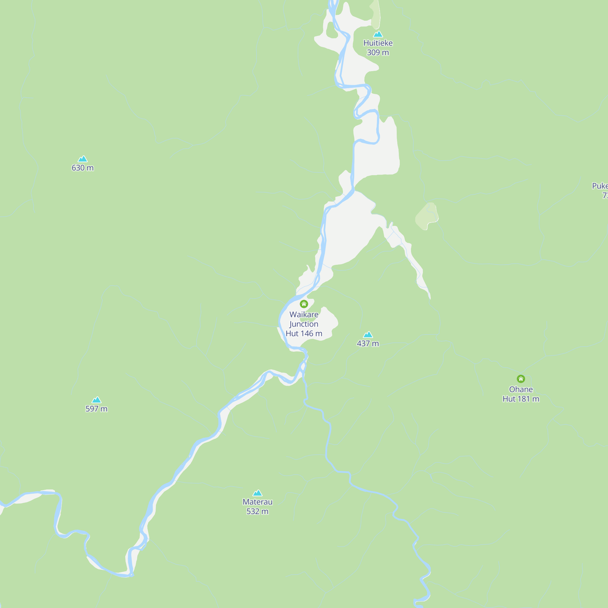 Waikare Junction Hut map