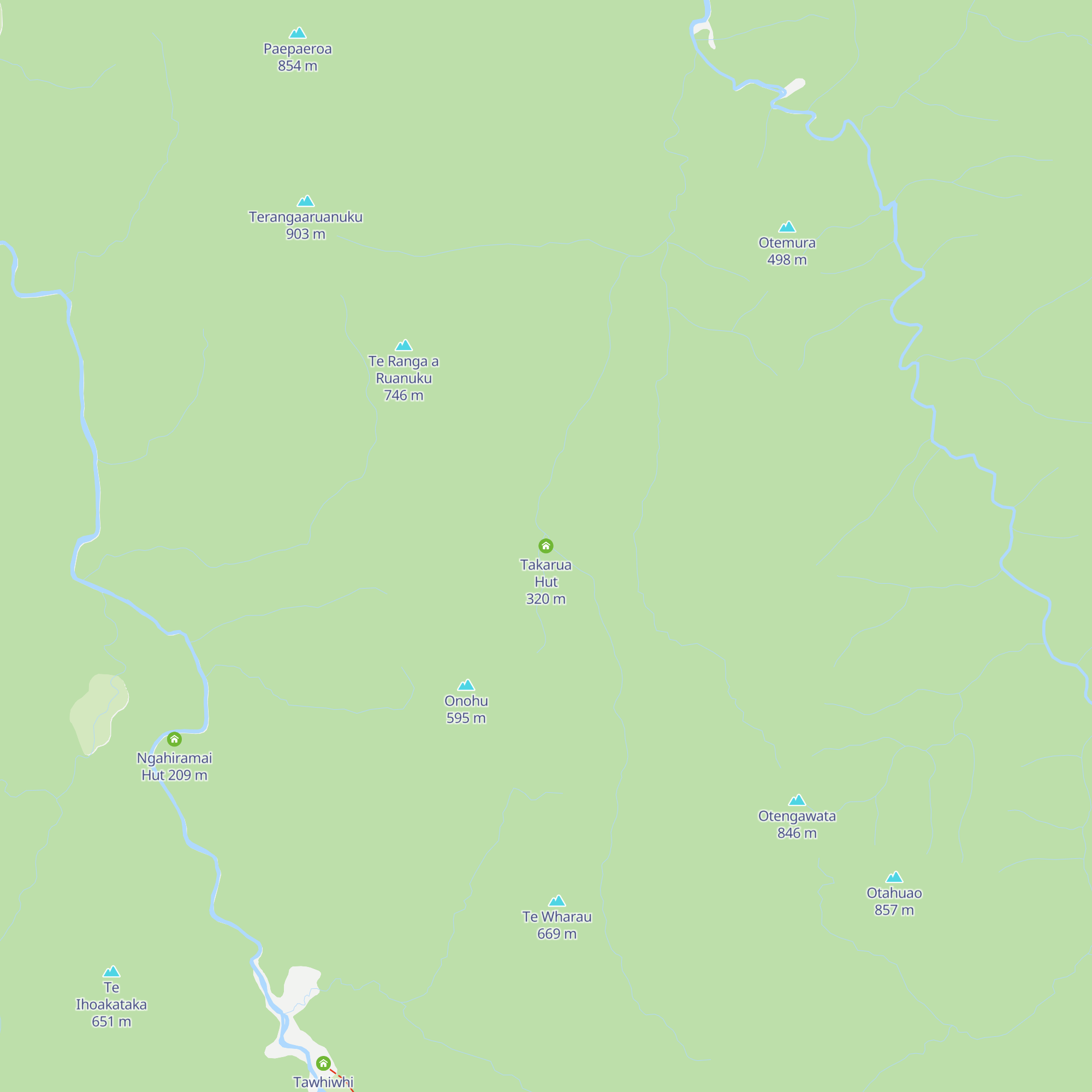 Takarua Hut map