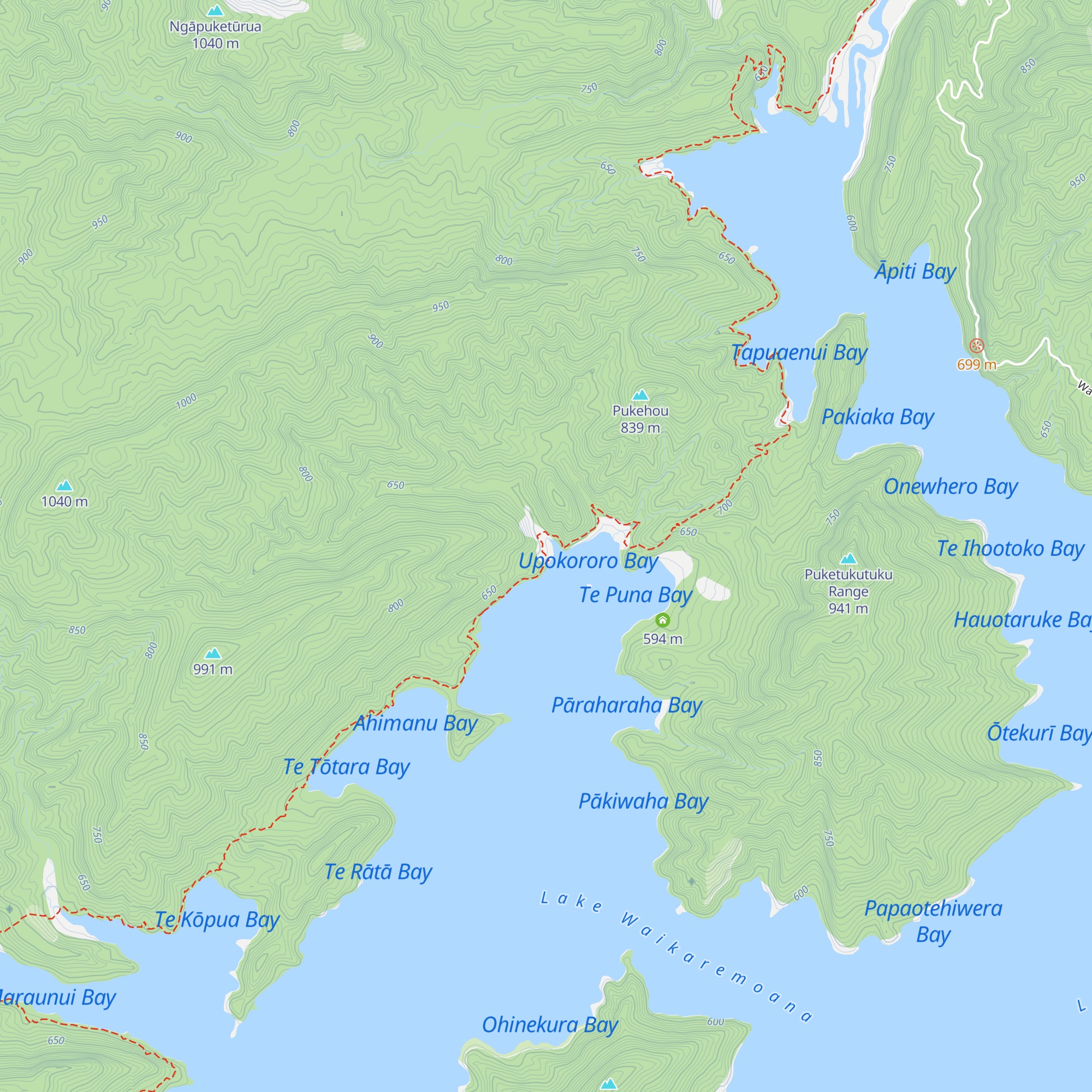 Waiharuru Hut map