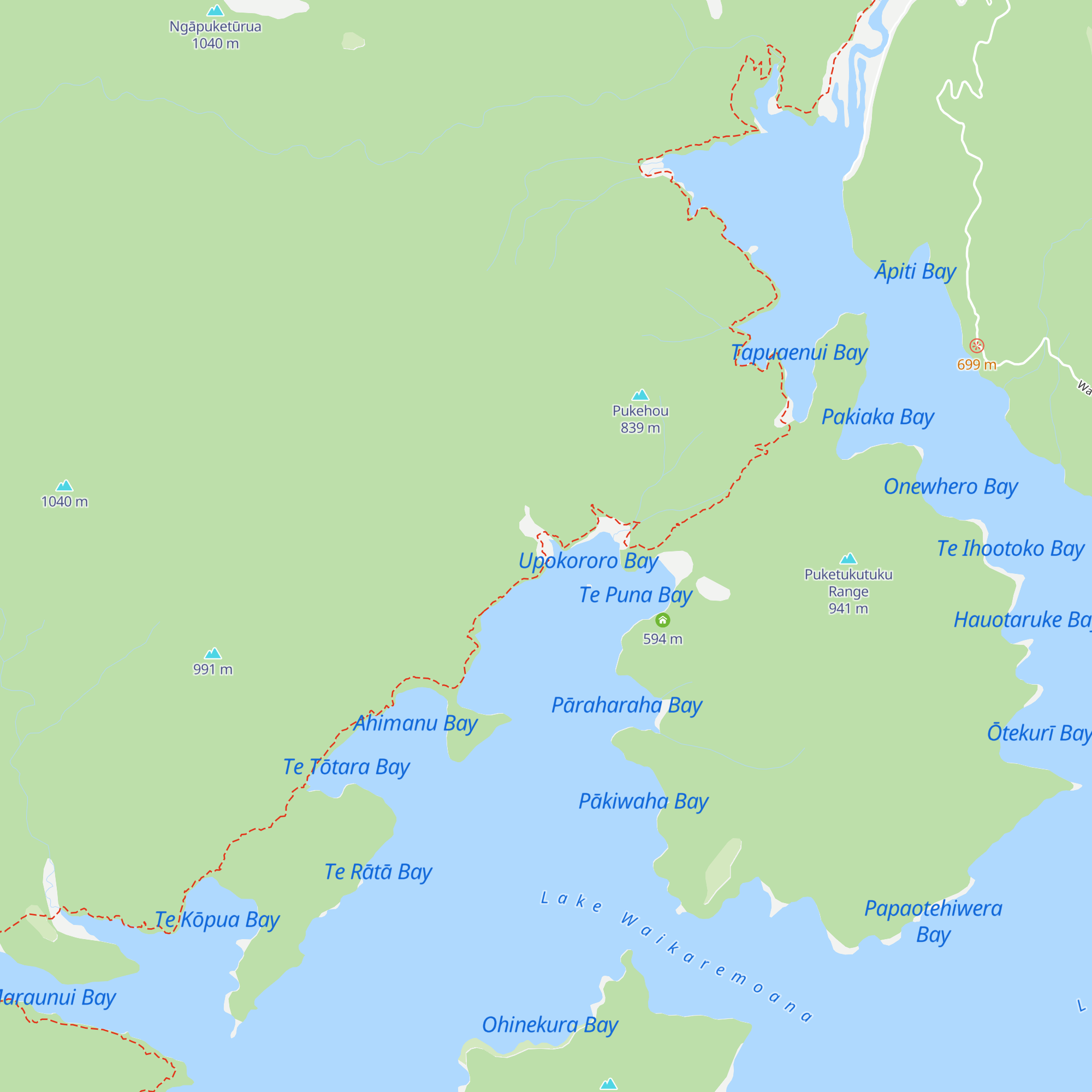 Waiharuru Hut map