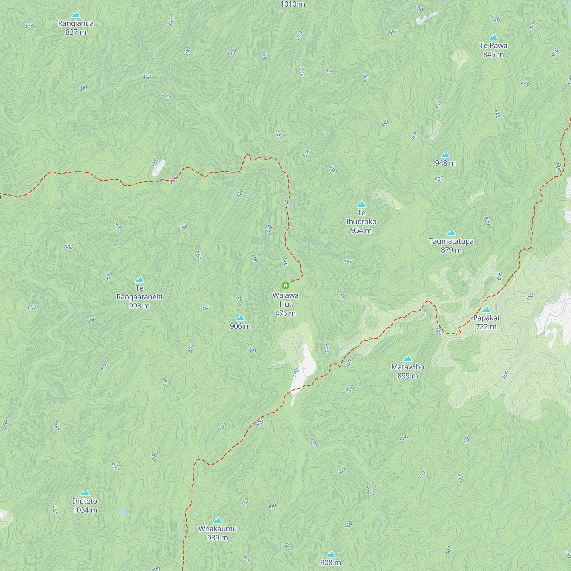 Waiawa Hut map