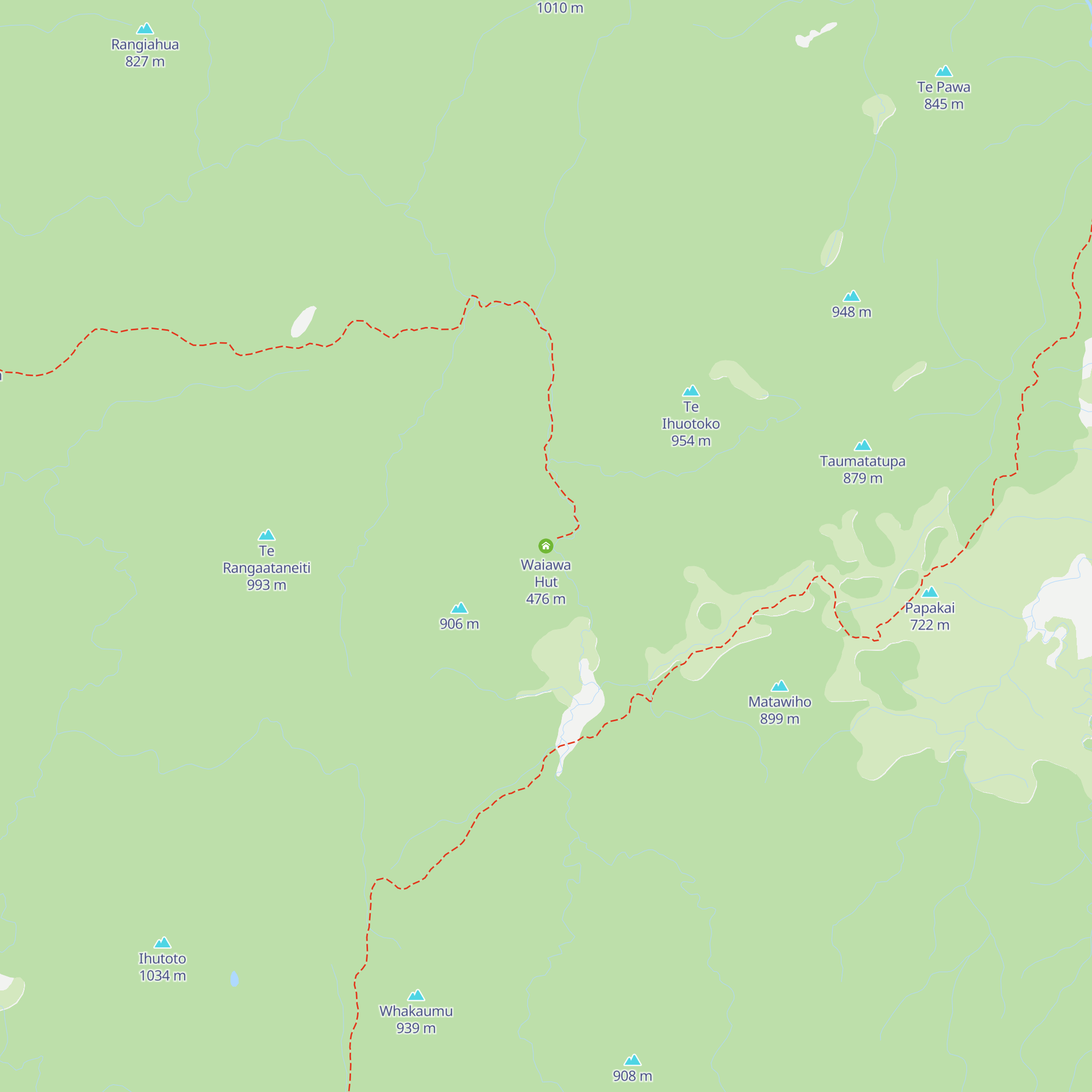 Waiawa Hut map