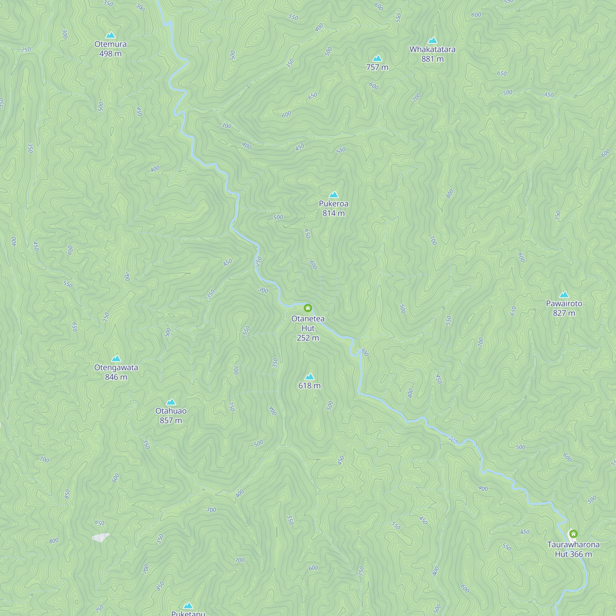 Otanetea Hut map