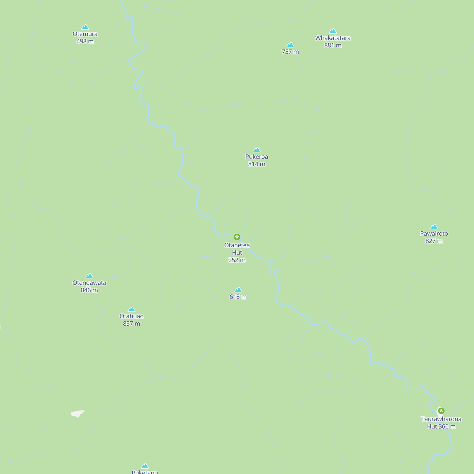Otanetea Hut map