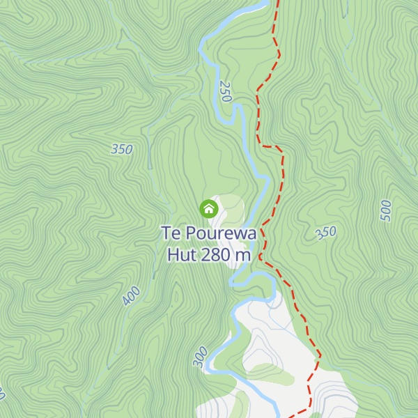 Map of Te Pourewa Hut