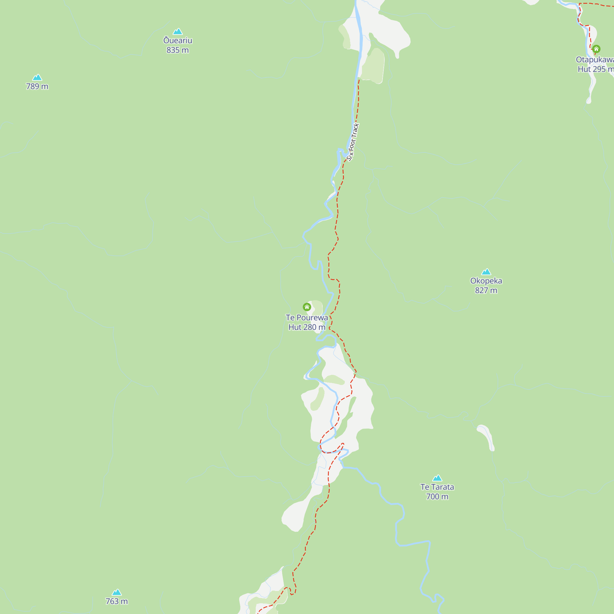 Te Pourewa Hut map