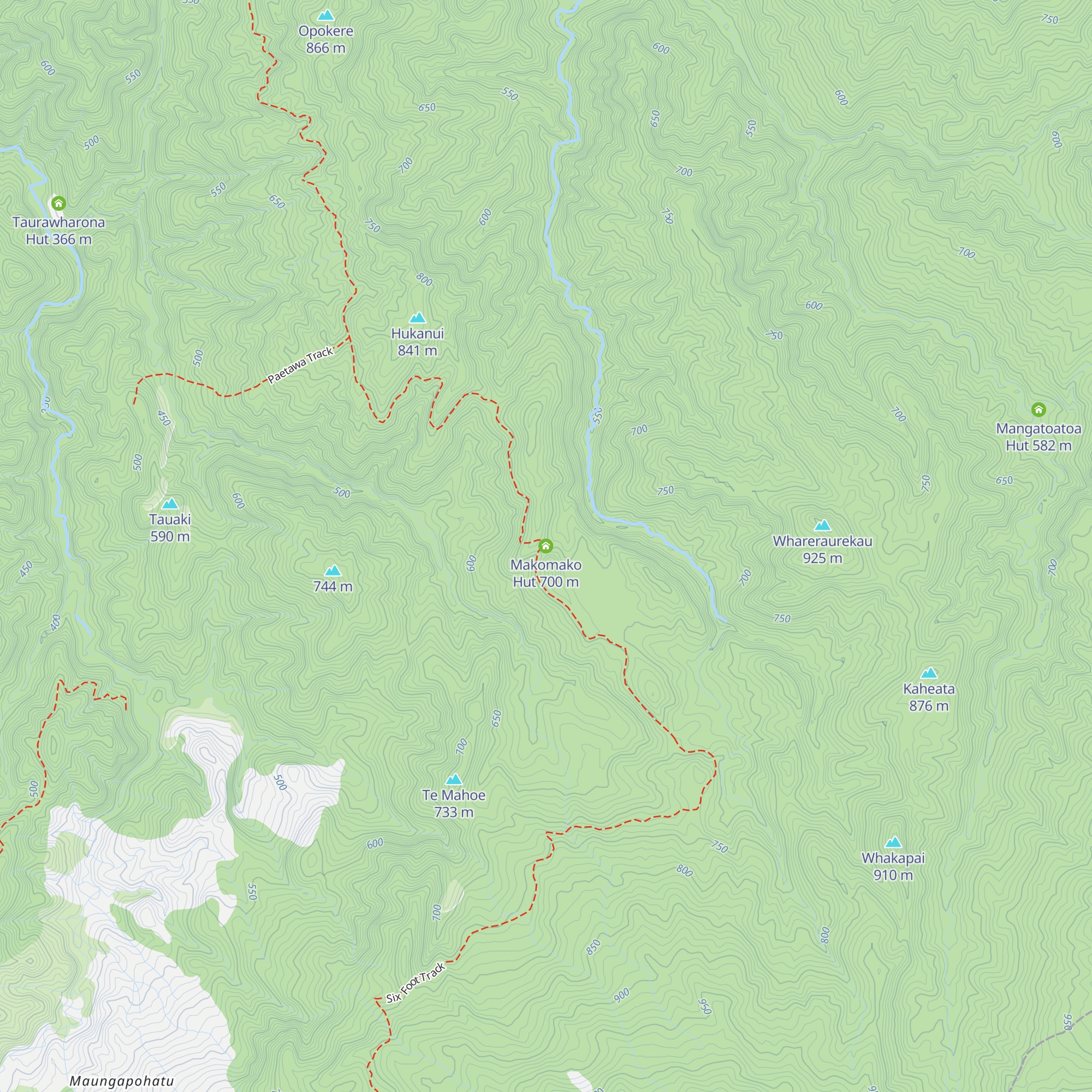 Makomako Hut map