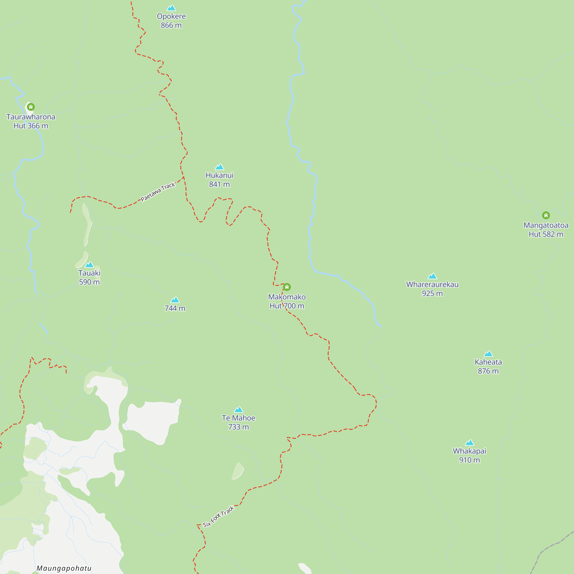 Makomako Hut map