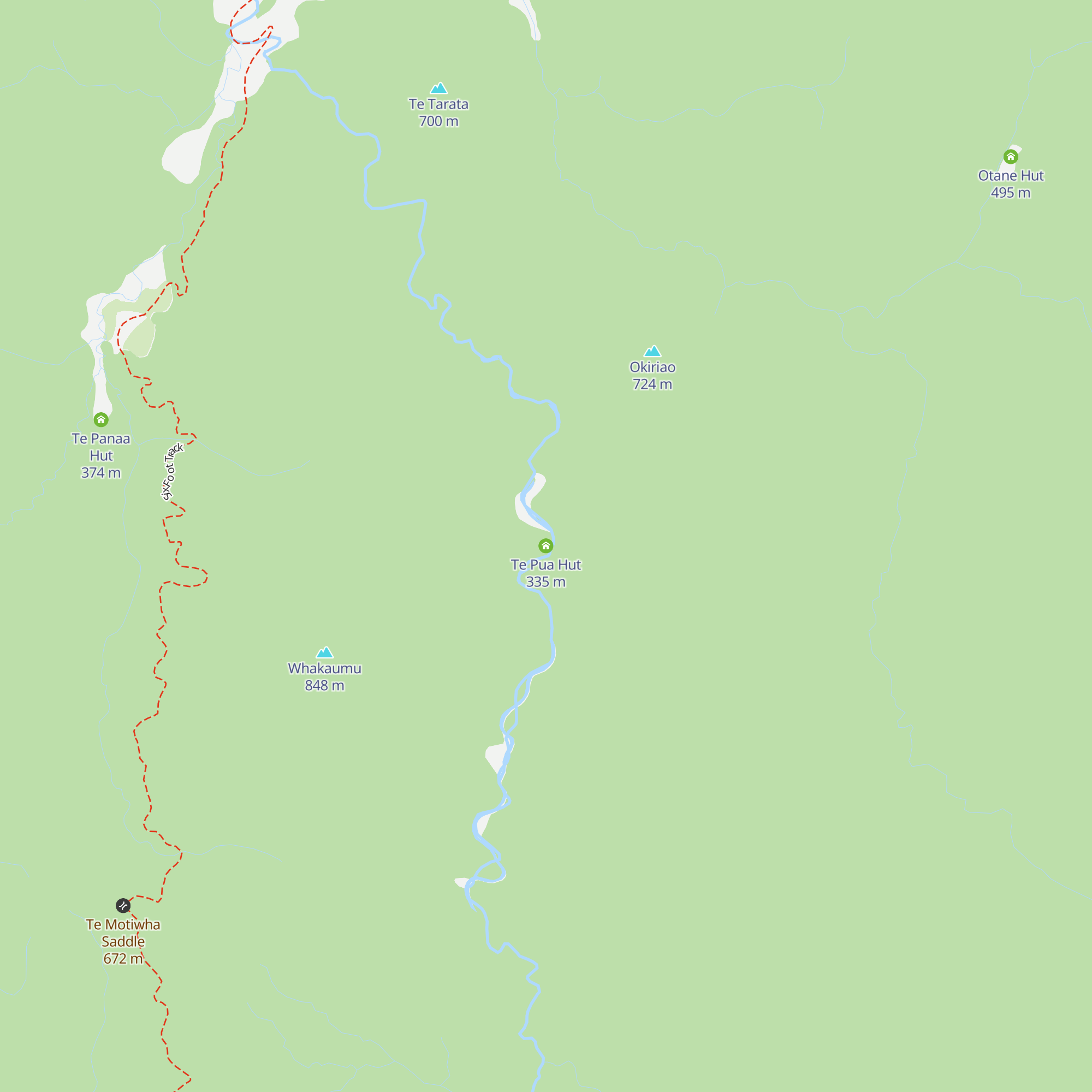 Te Pua Hut map
