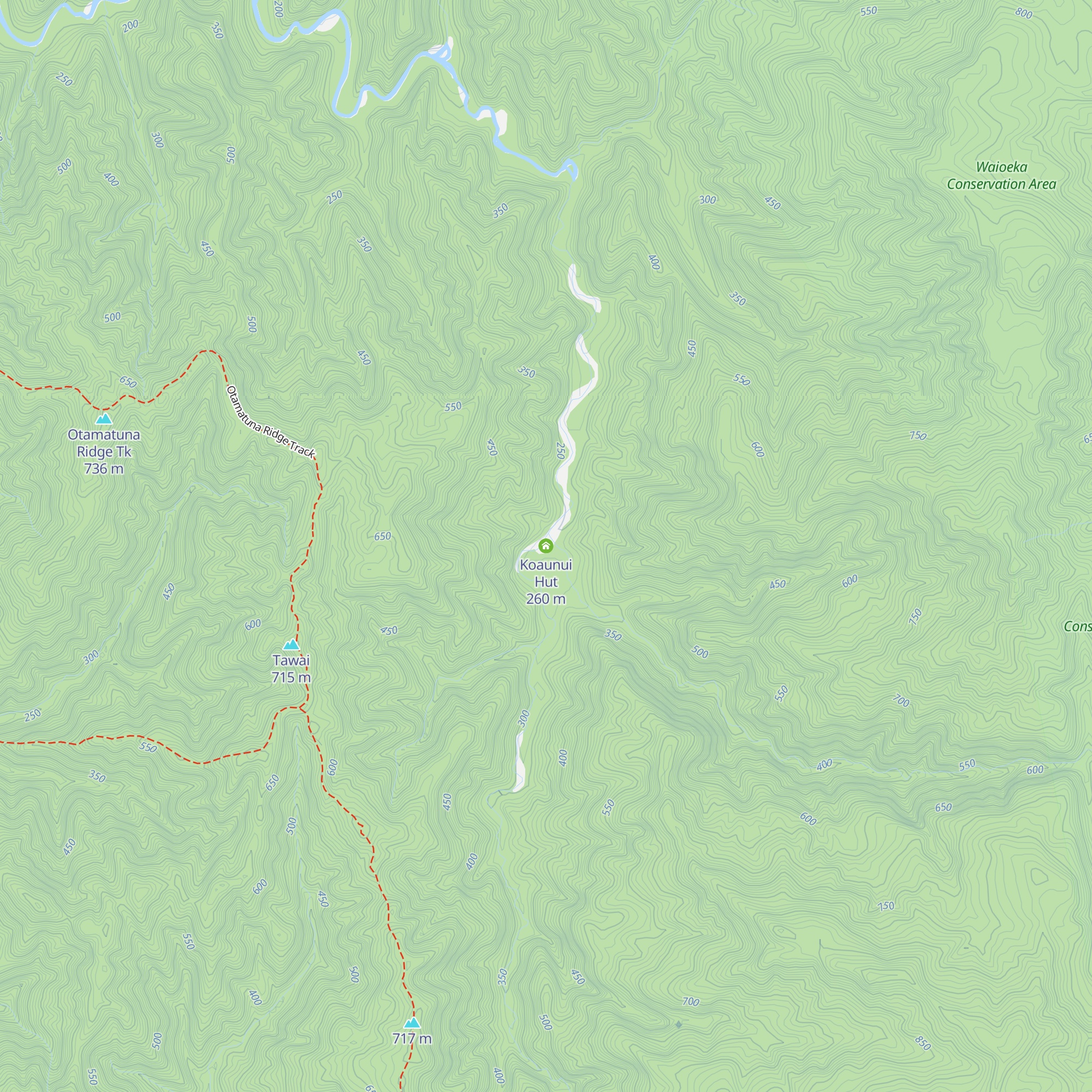 Koaunui Hut map