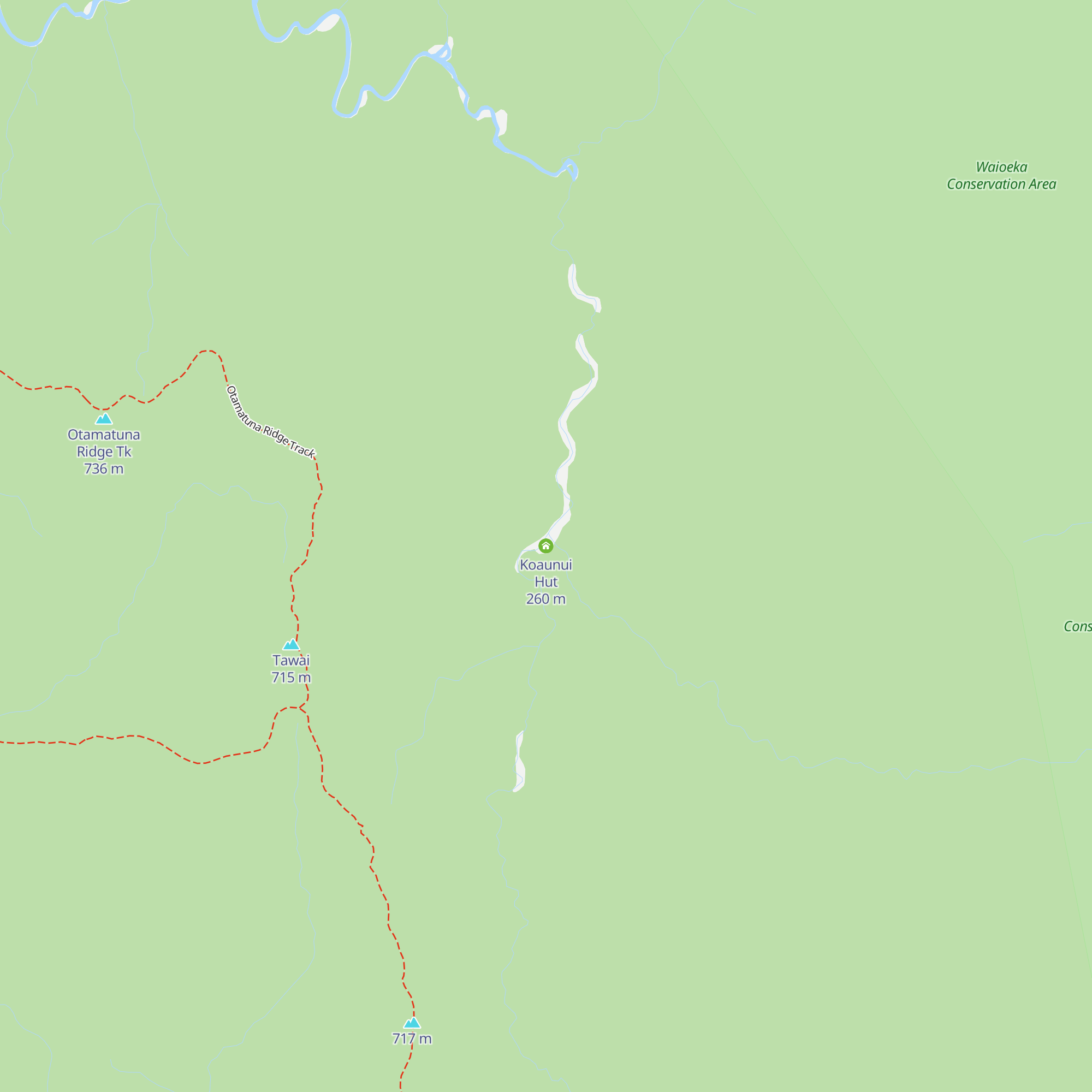 Koaunui Hut map