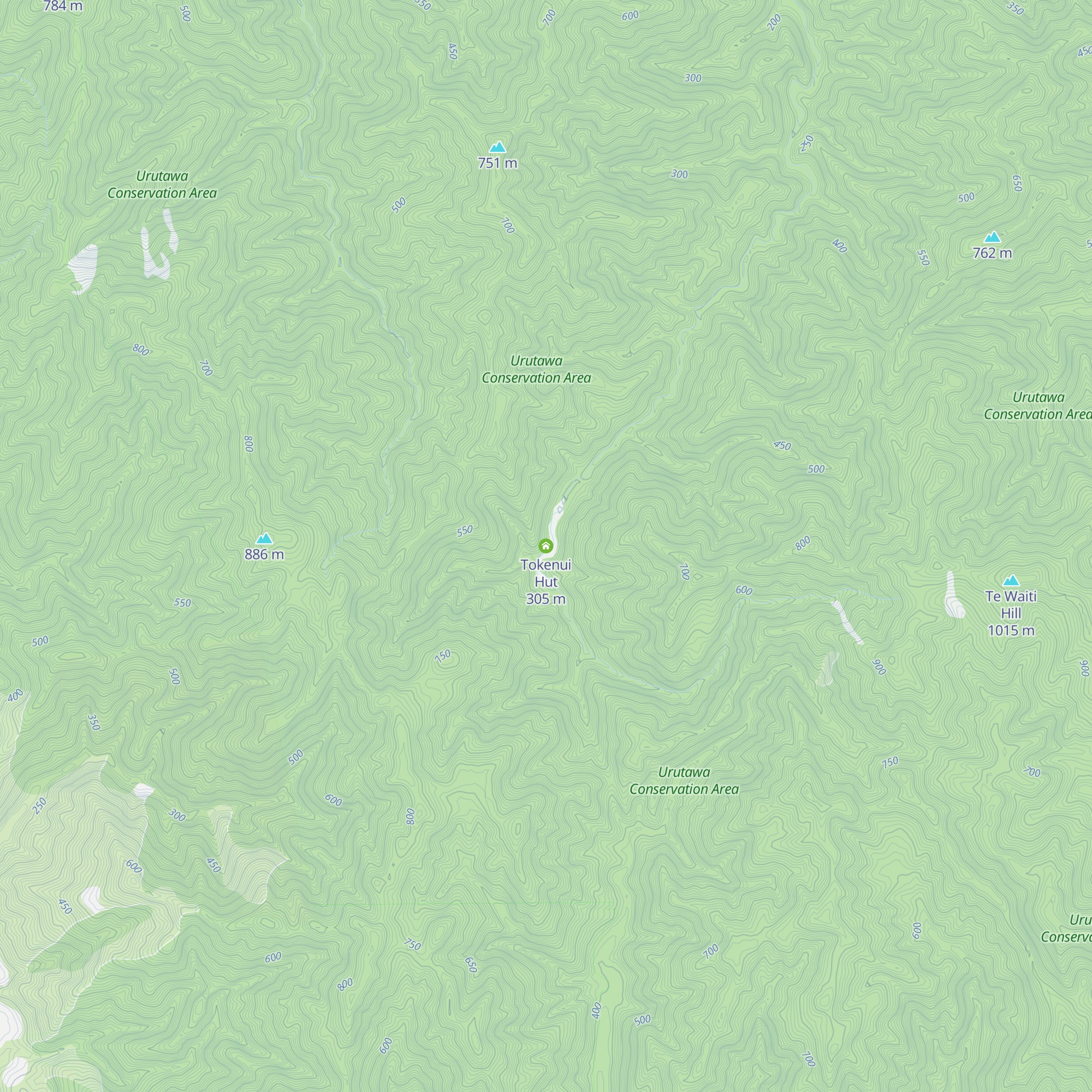 Tokenui Hut map