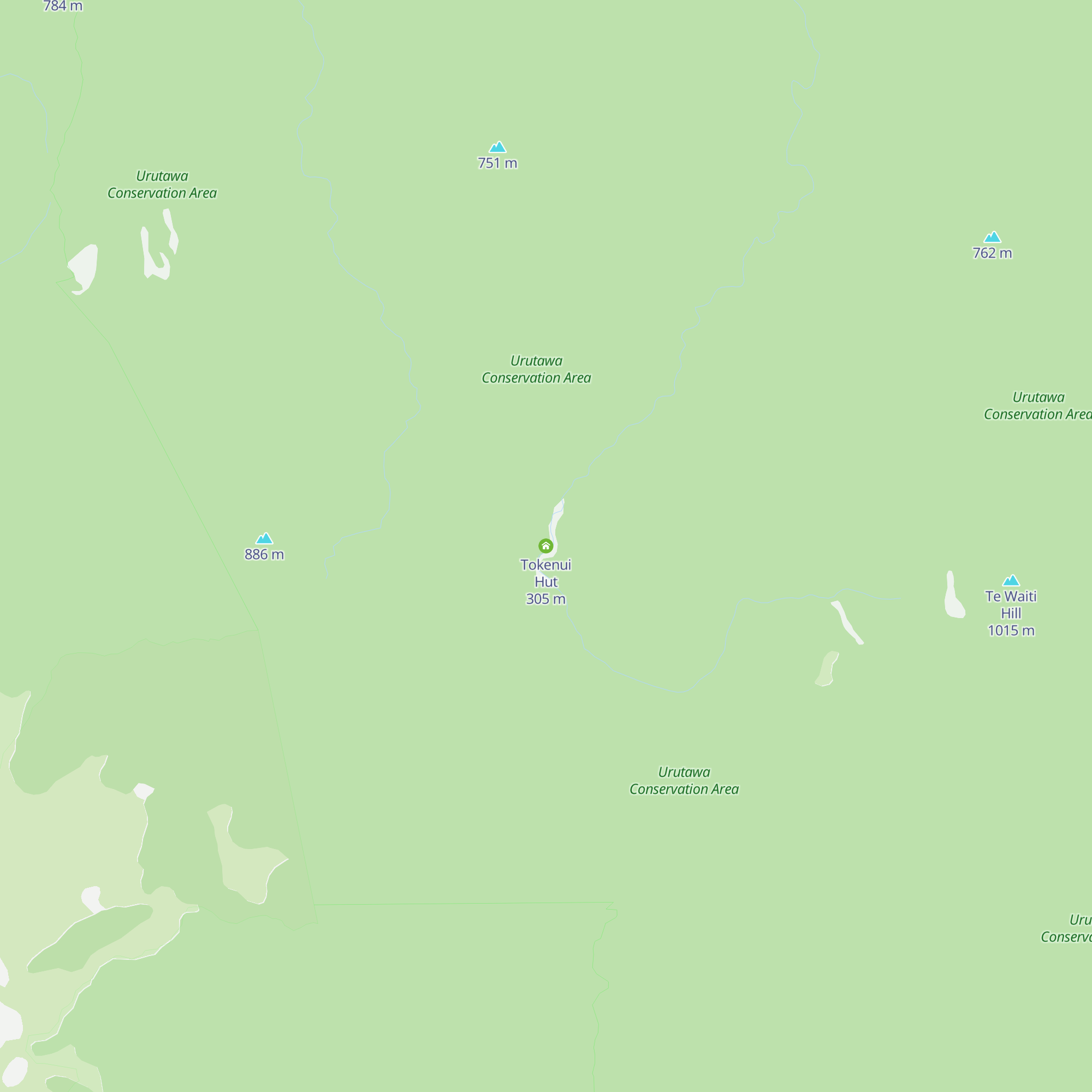 Tokenui Hut map