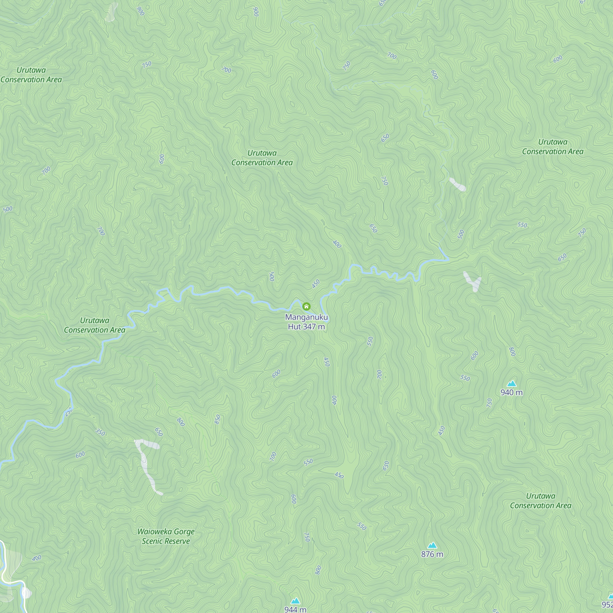 Manganuku Hut map