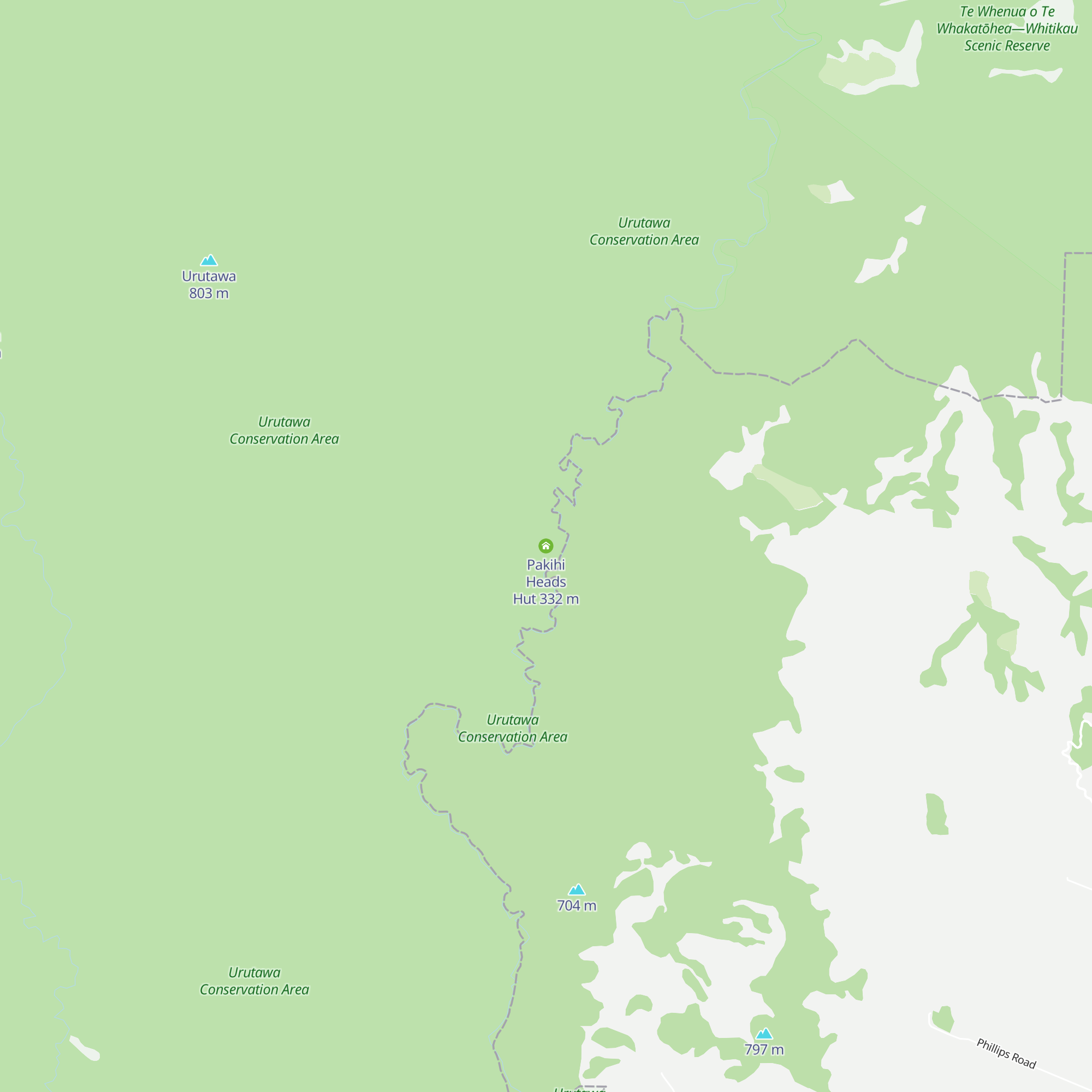 Pakihi Heads Hut map