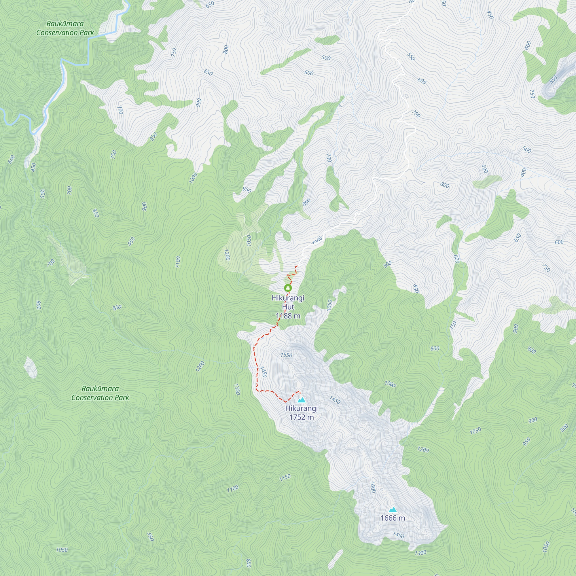 Hikurangi Hut map
